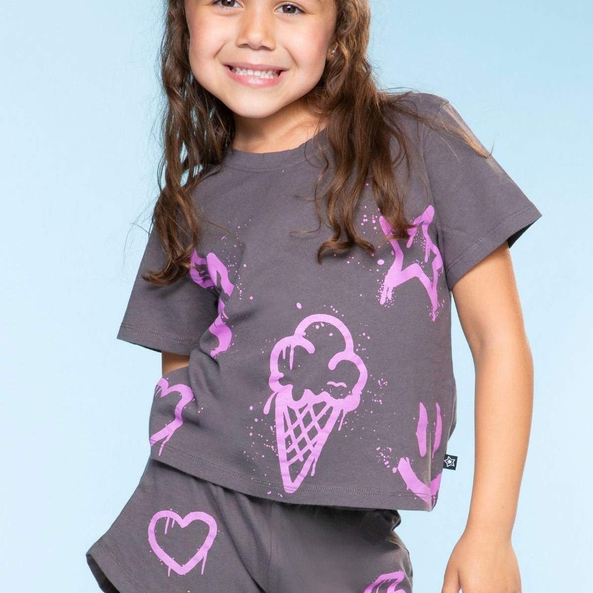Washed Cotton Easy Tee & Dolphin Short Set