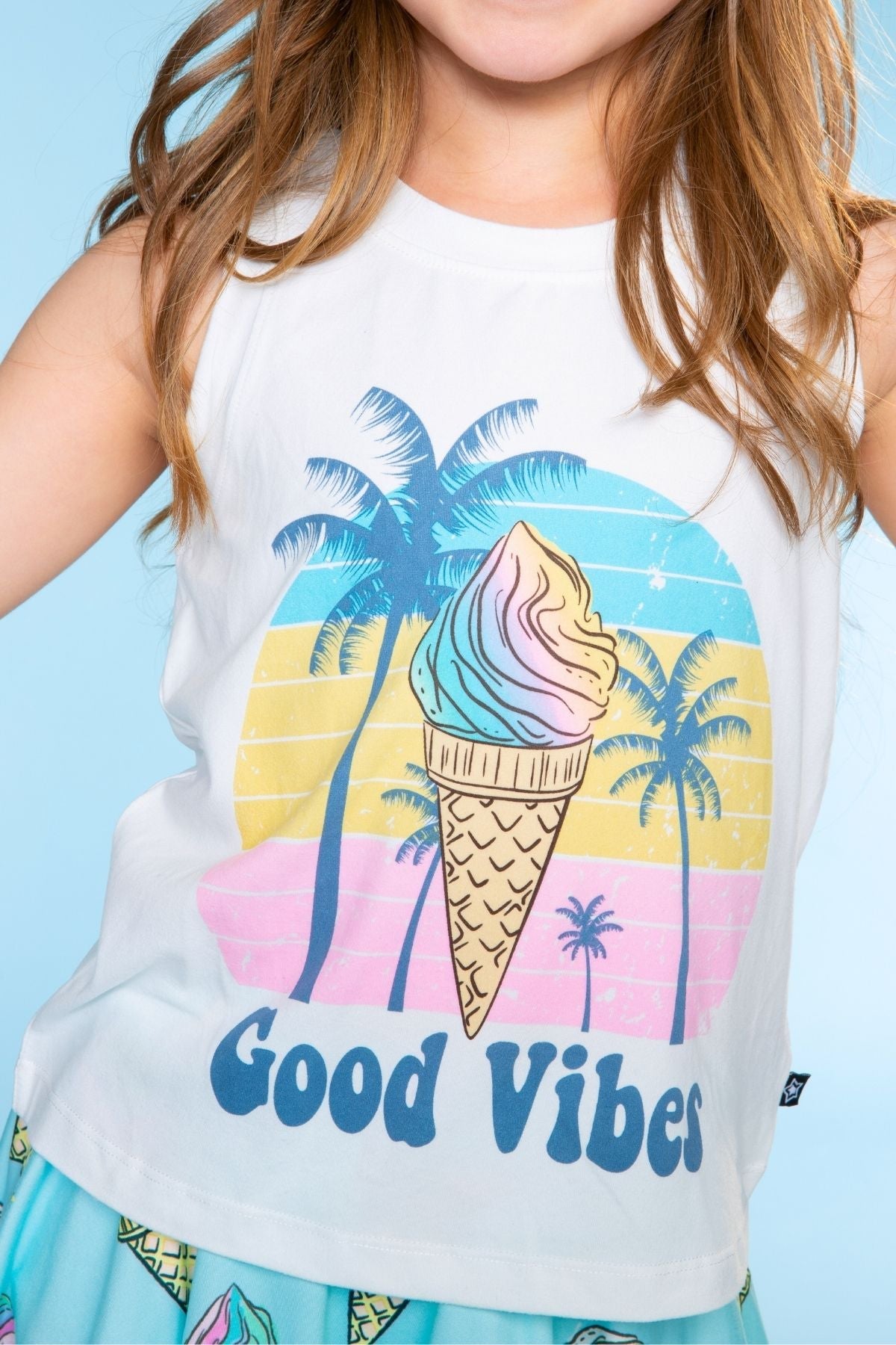 Simply Soft Easy Tank - Lt Blue Neon Pink Malibu