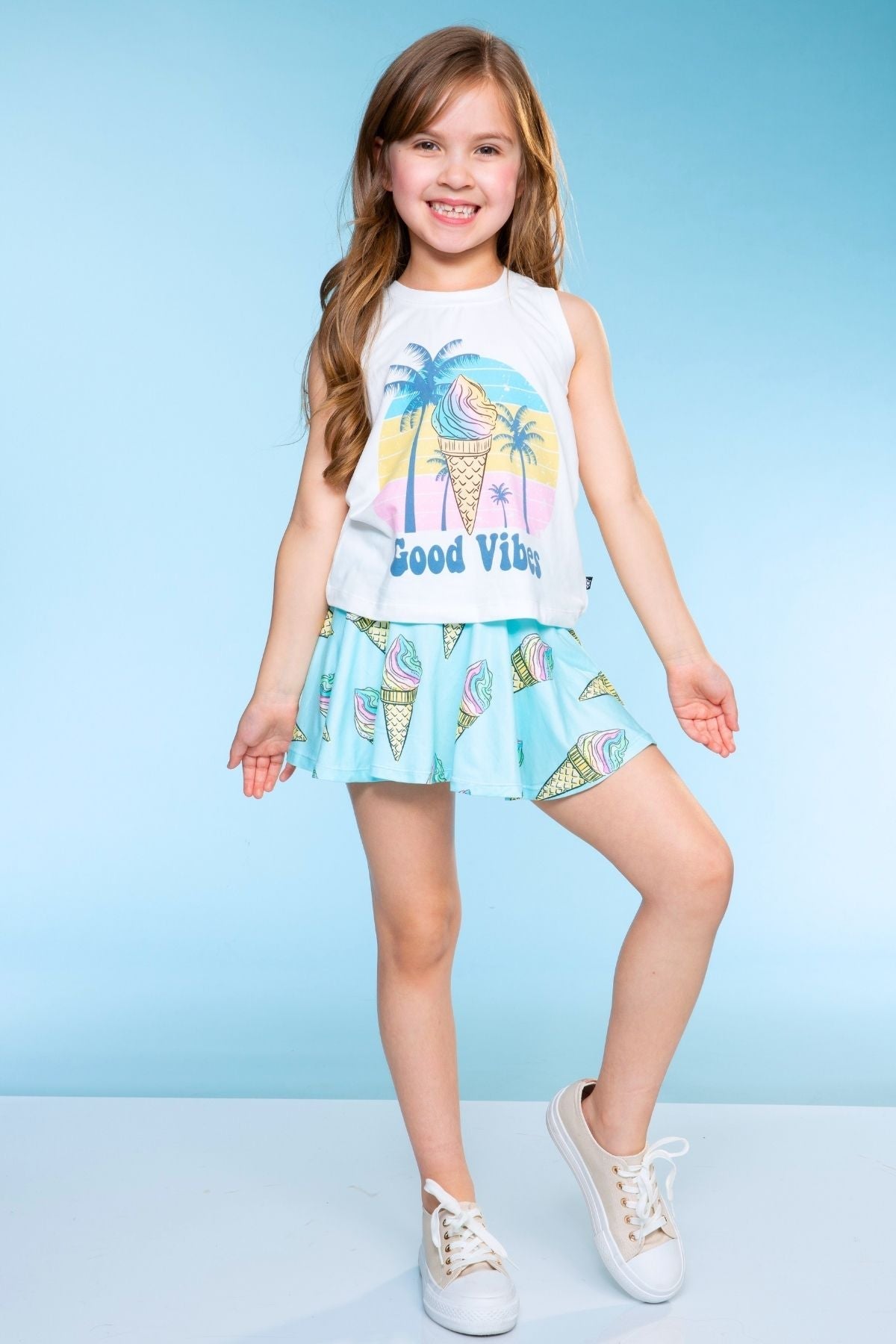 Simply Soft Easy Tank - Lt Blue Neon Pink Malibu