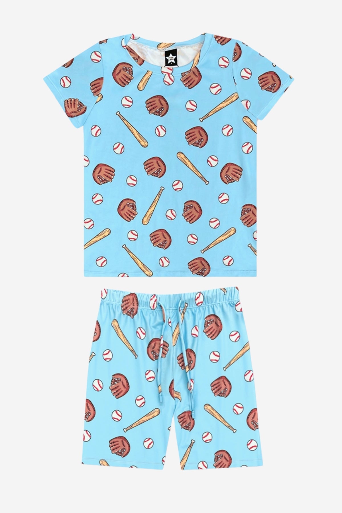Simply Soft Short Sleeve Tee & Lounge Short - Blue Pizza