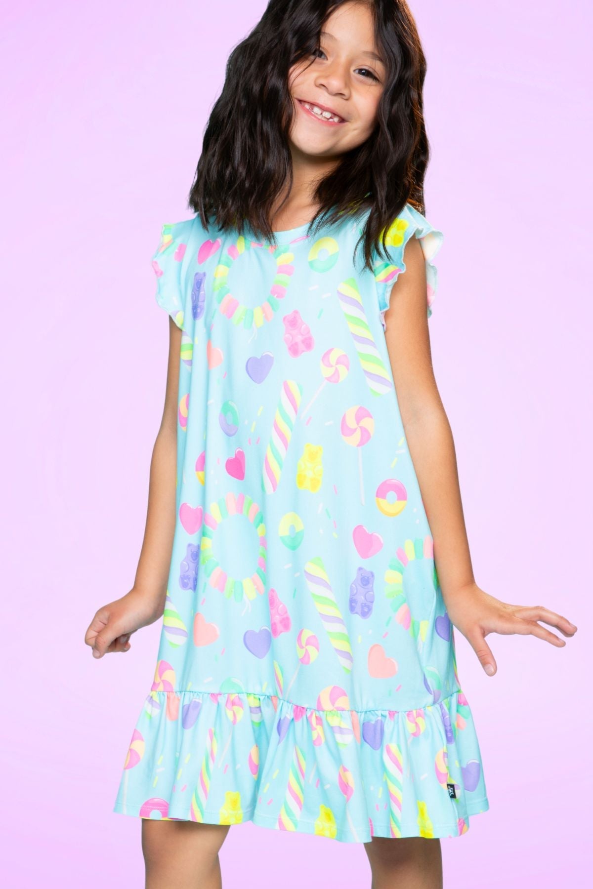 Simply Soft Flutter Sleeve Lounge Dress - Light Pink Makeup
