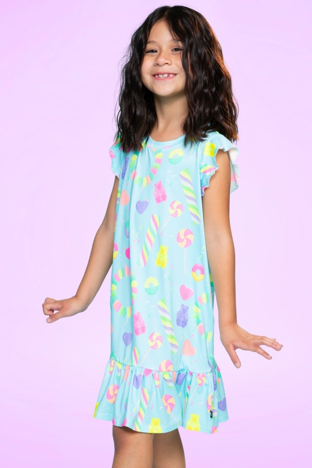 Simply Soft Flutter Sleeve Lounge Dress - Light Pink Makeup