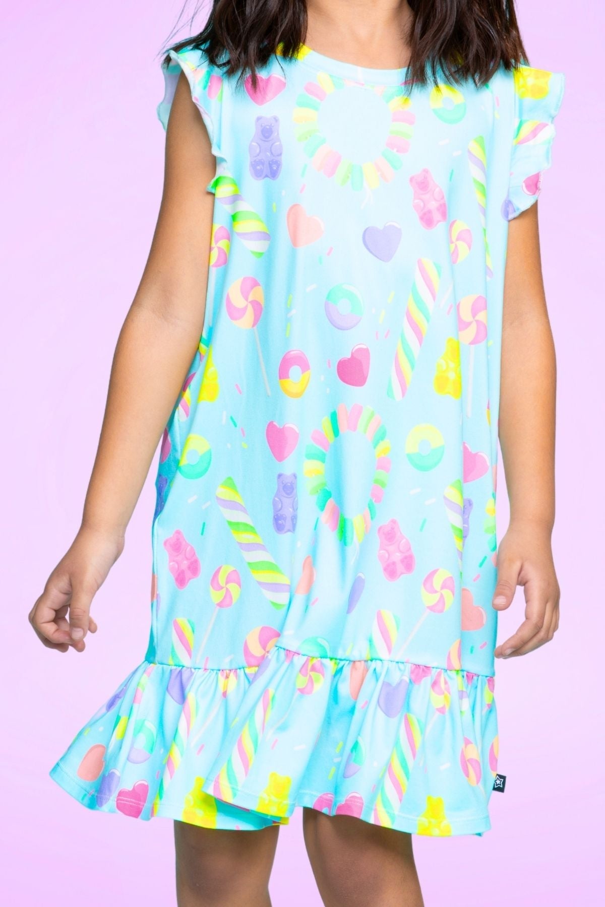 Simply Soft Flutter Sleeve Lounge Dress - Light Pink Makeup