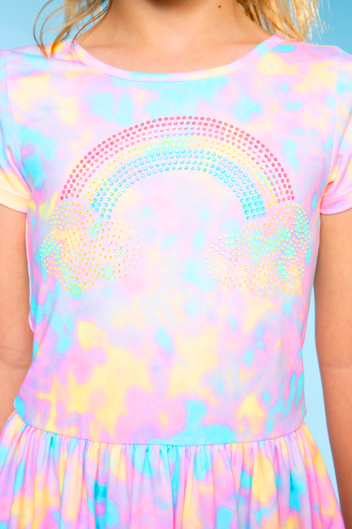 Simply Soft Short Sleeve Scoop Back Be Happy Dress - Neon Pink Sketch Emoji - NEW!