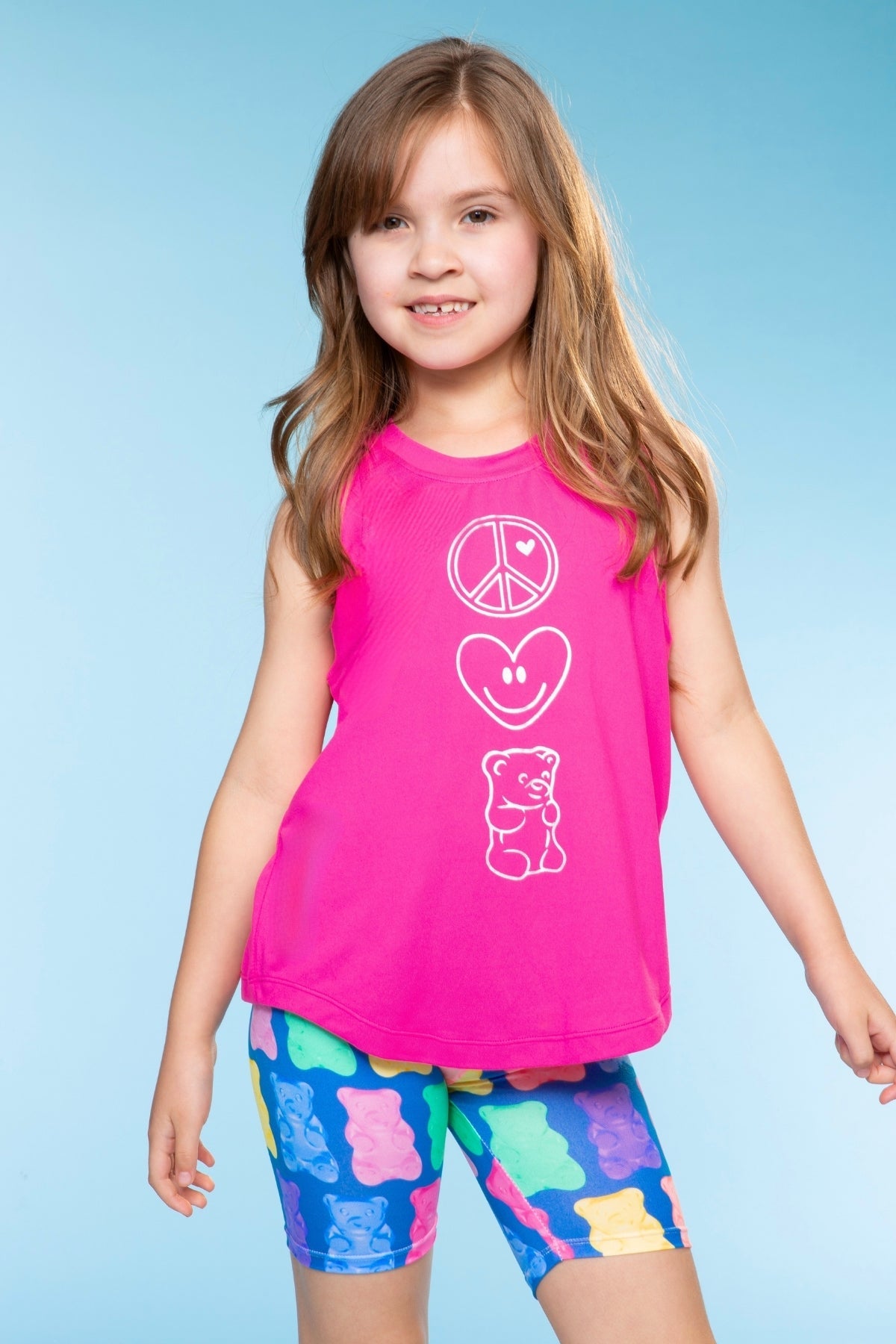 Simply Soft Biker Short - Pastel Rainbow Tie Dye Emoji