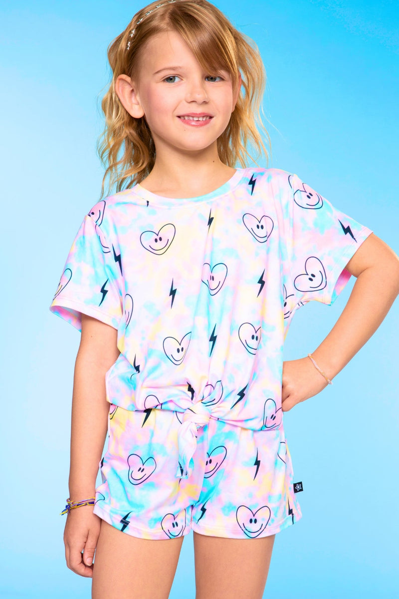 Simply Soft Tie Front Tee & Dolphin Short Set