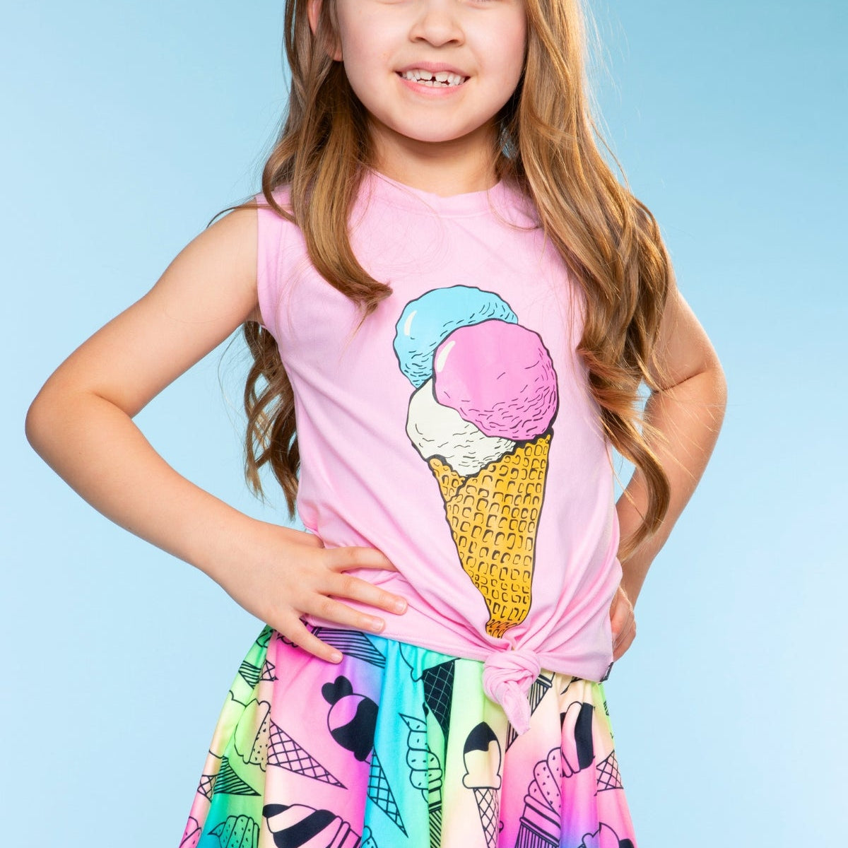 Simply Soft Sleeveless Tie Tank & Skort Set