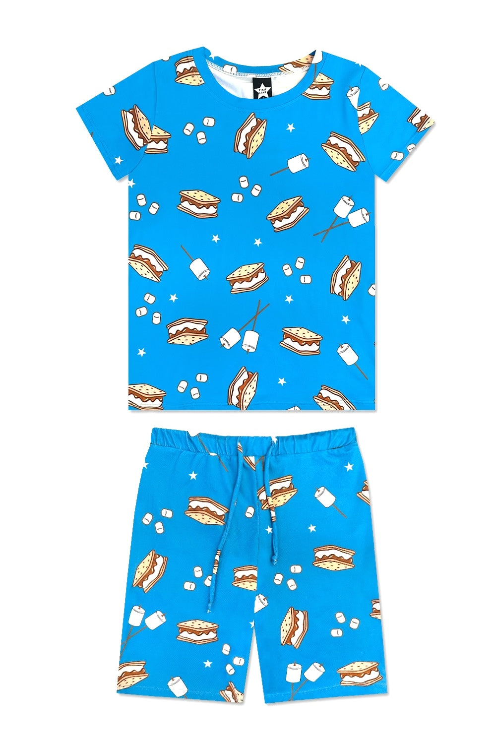 Simply Soft Short Sleeve Tee & Lounge Short - Blue Pizza