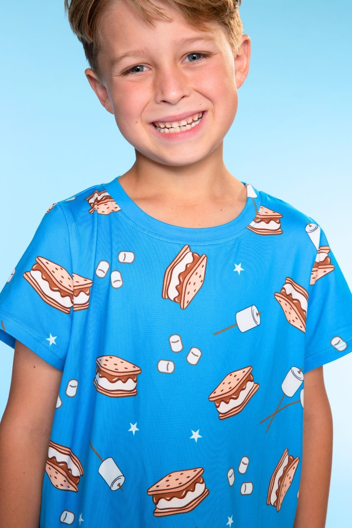 Simply Soft Short Sleeve Tee & Lounge Short - Blue Pizza