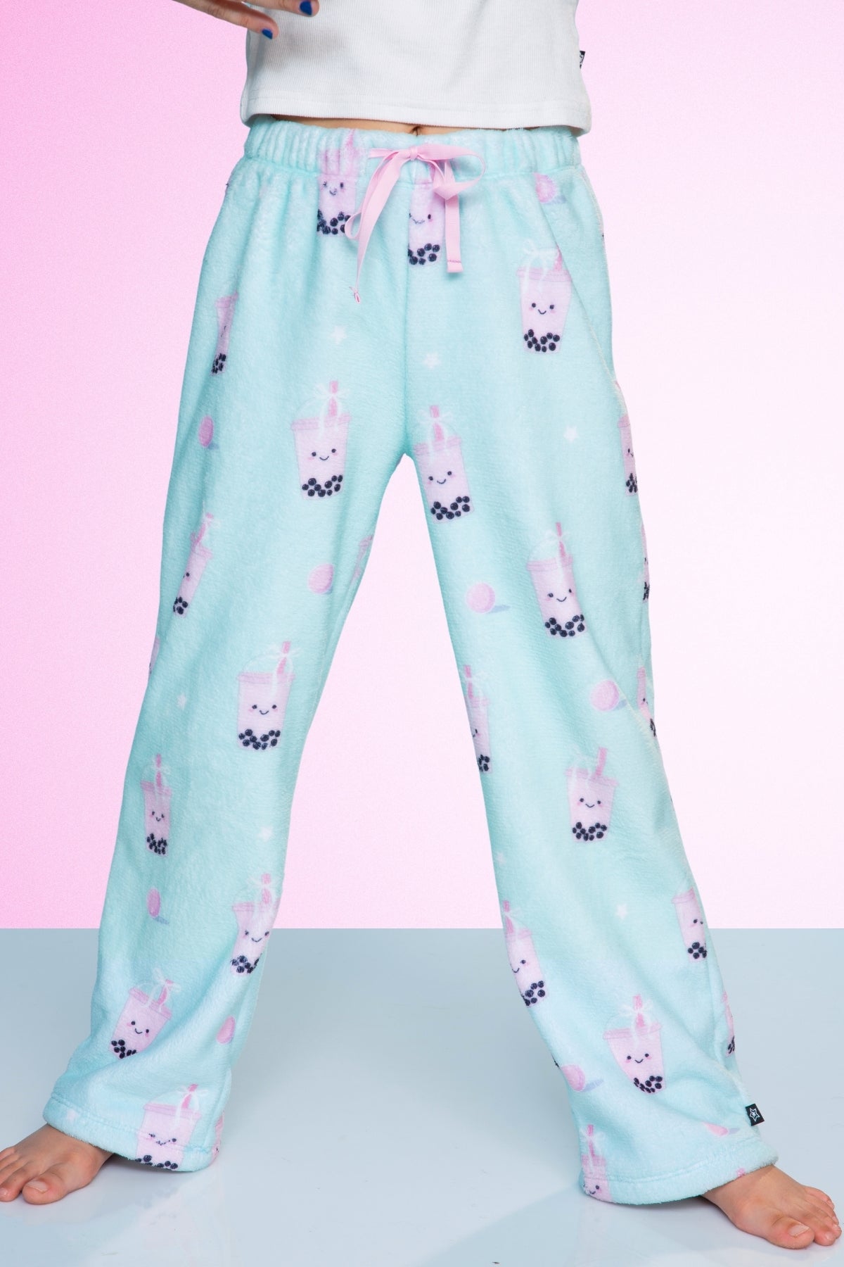 Fuzzy Plush Karate Pant - Matcha Boba