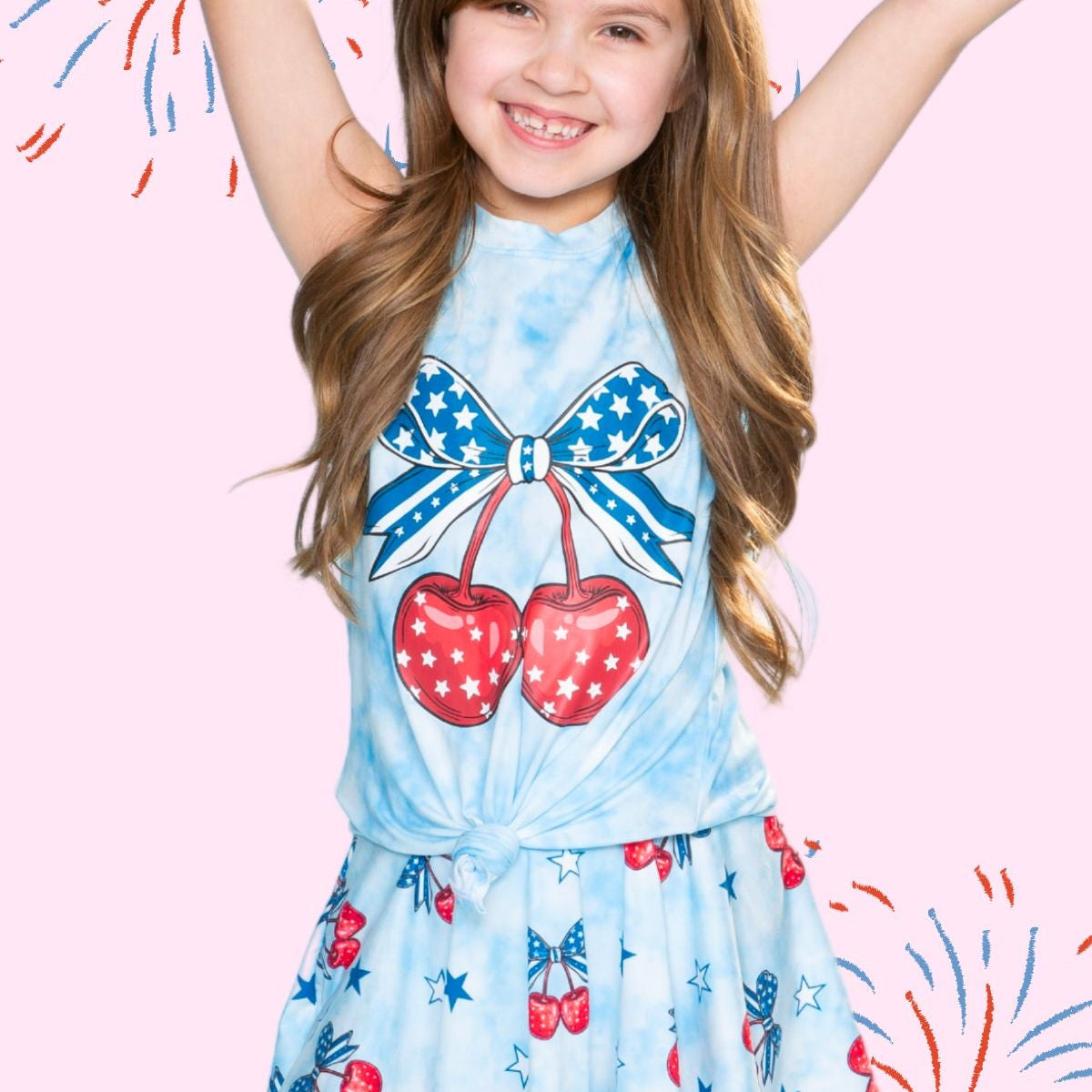 Simply Soft Sleeveless Tie Tank & Skort Set