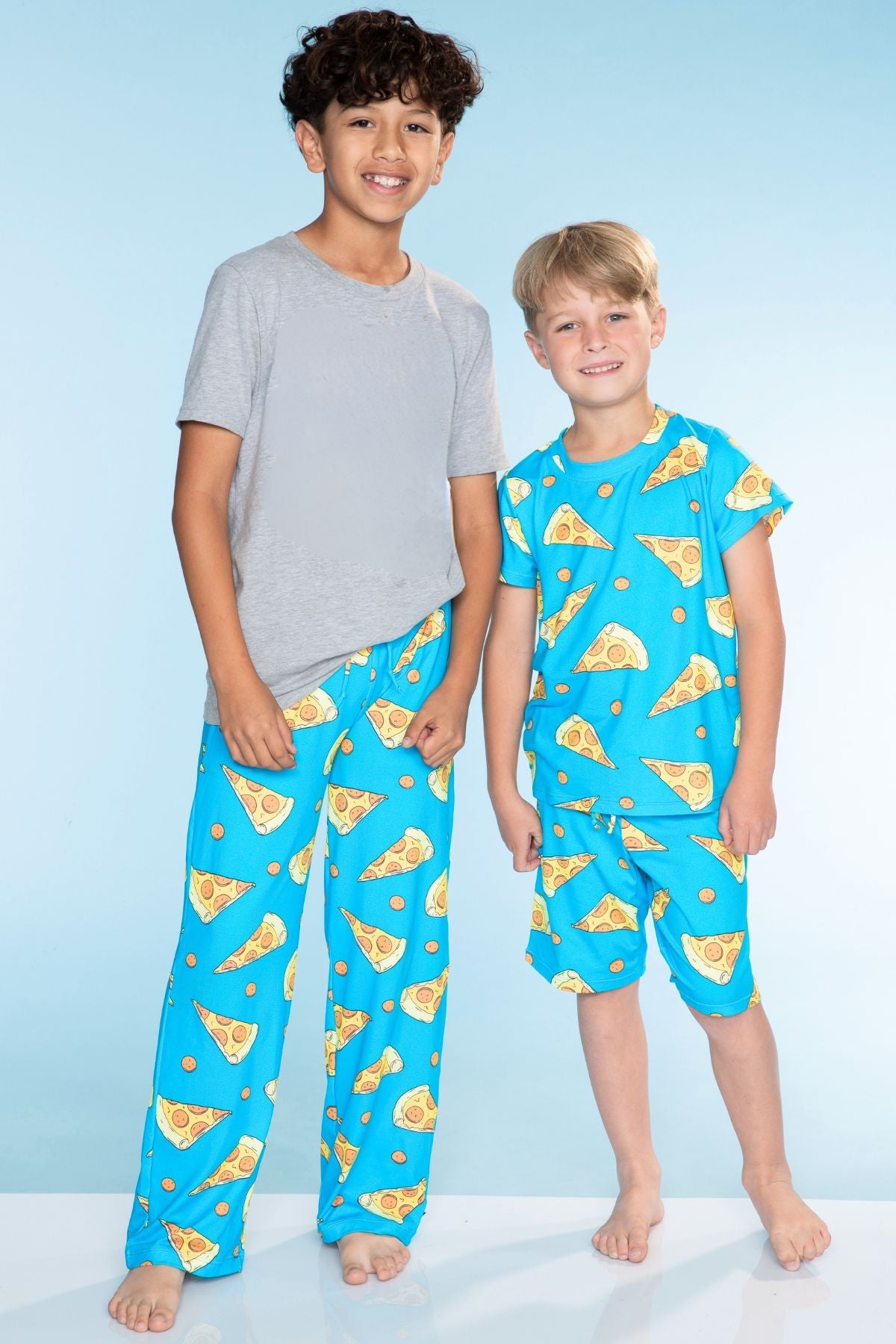 Simply Soft Short Sleeve Tee & Lounge Short - Blue Pizza