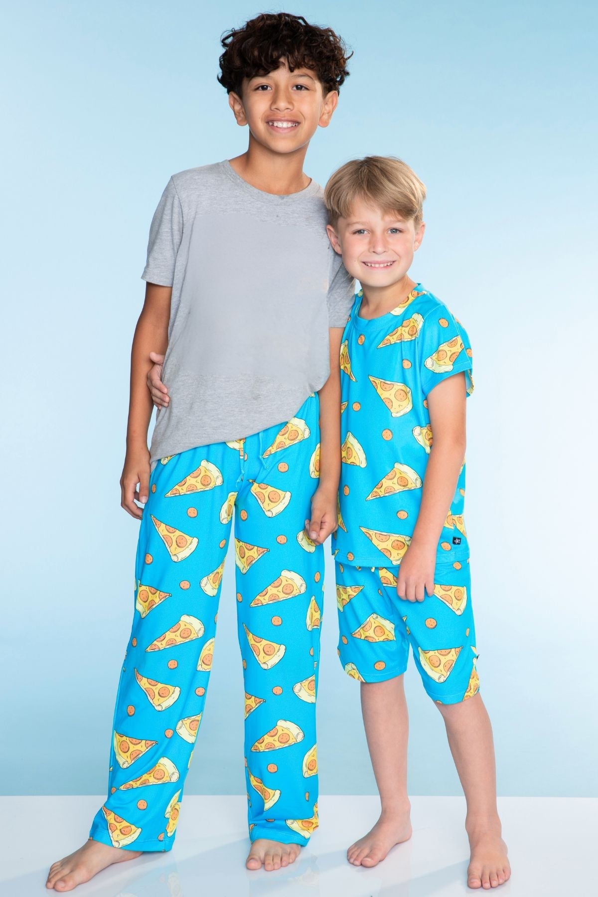 Simply Soft Short Sleeve Tee & Lounge Short - Blue Pizza
