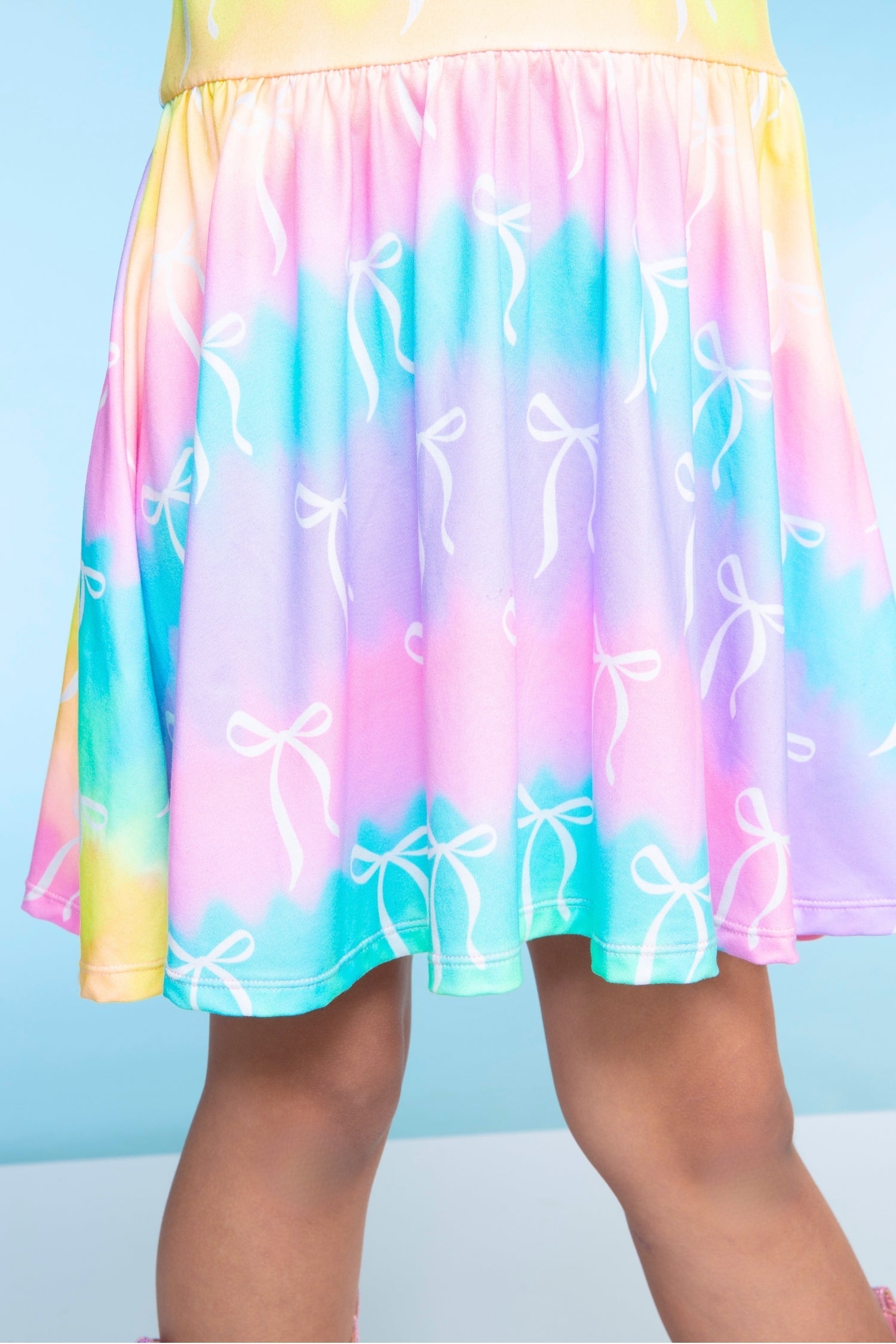 Simply Soft Short Sleeve Be Happy Dress - Tie Dye Rainbow Donuts
