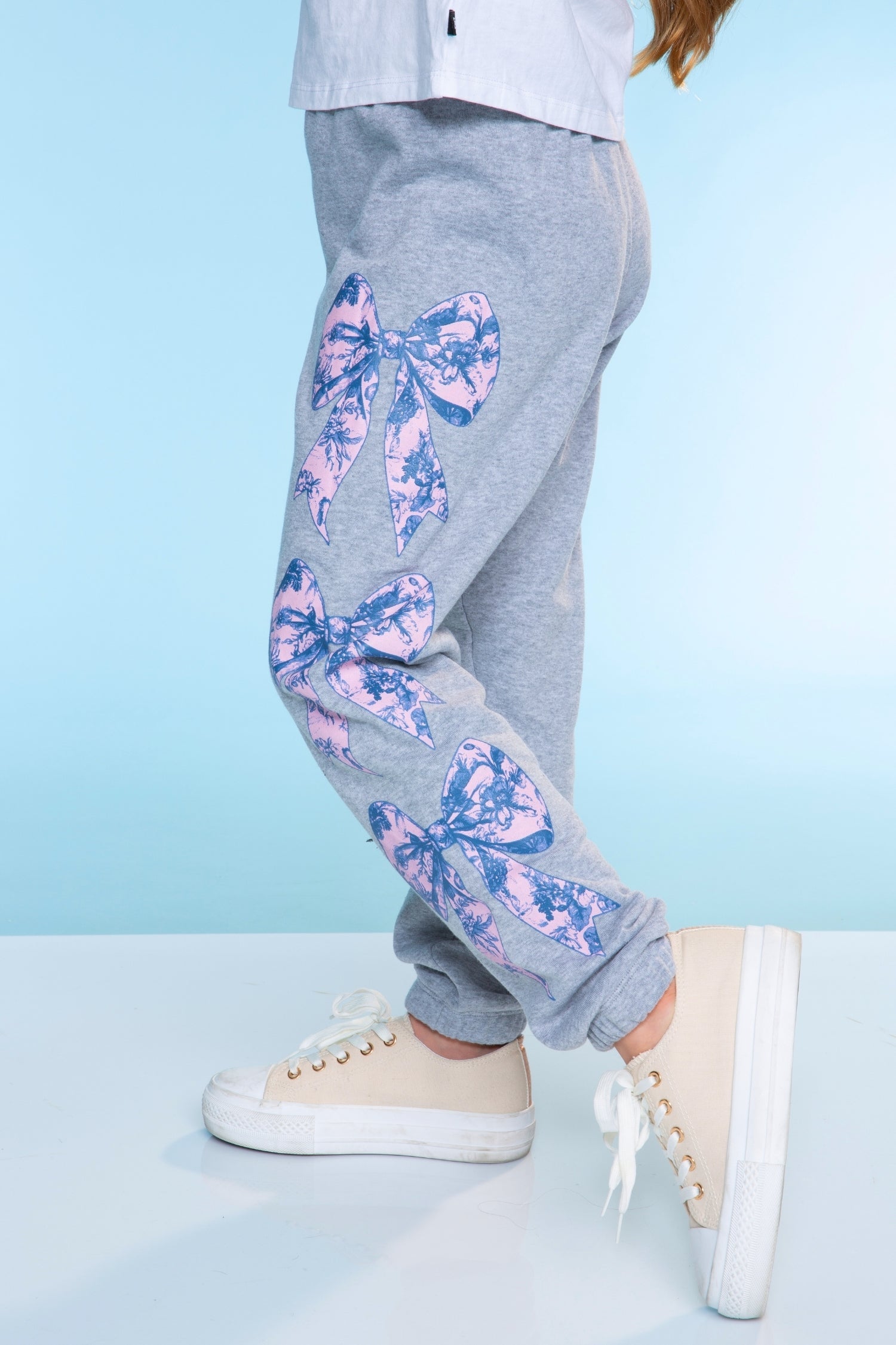 Cotton Soft French Terry Sweatpant ••• - Vintage Iris Sequin Heart