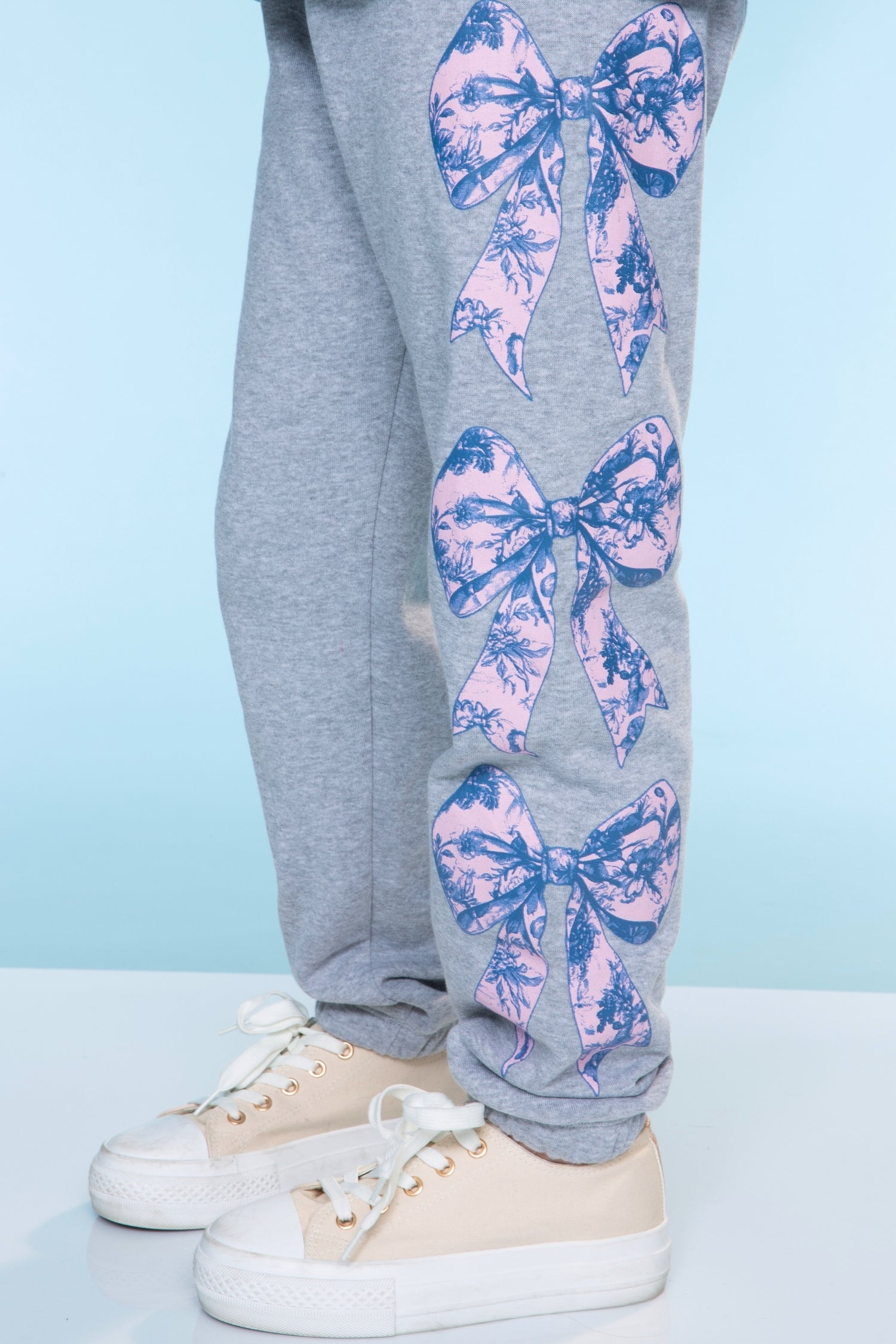 Cotton Soft French Terry Sweatpant ••• - Vintage Iris Sequin Heart