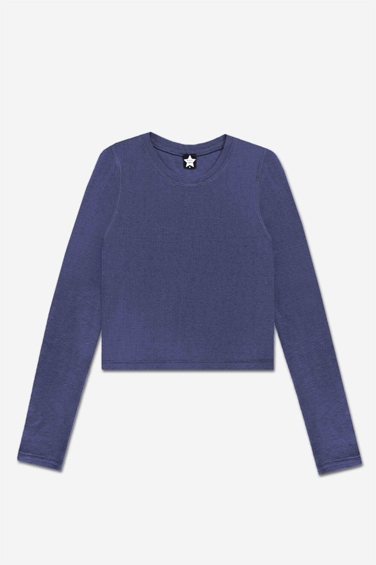 Ultra-Soft Ribbed Long Sleeve Fitted Tee - Heather Grey