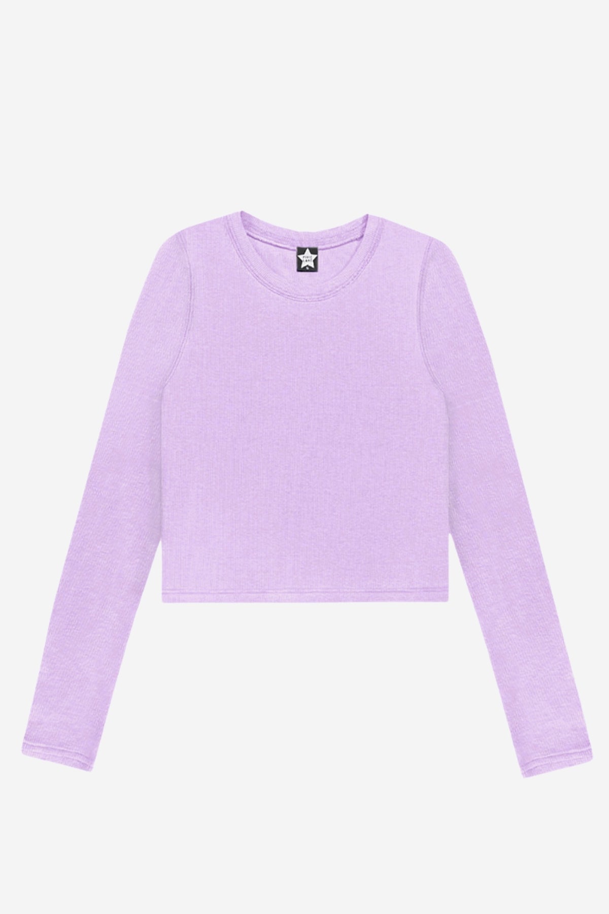 Ultra-Soft Ribbed Long Sleeve Fitted Tee - Heather Grey