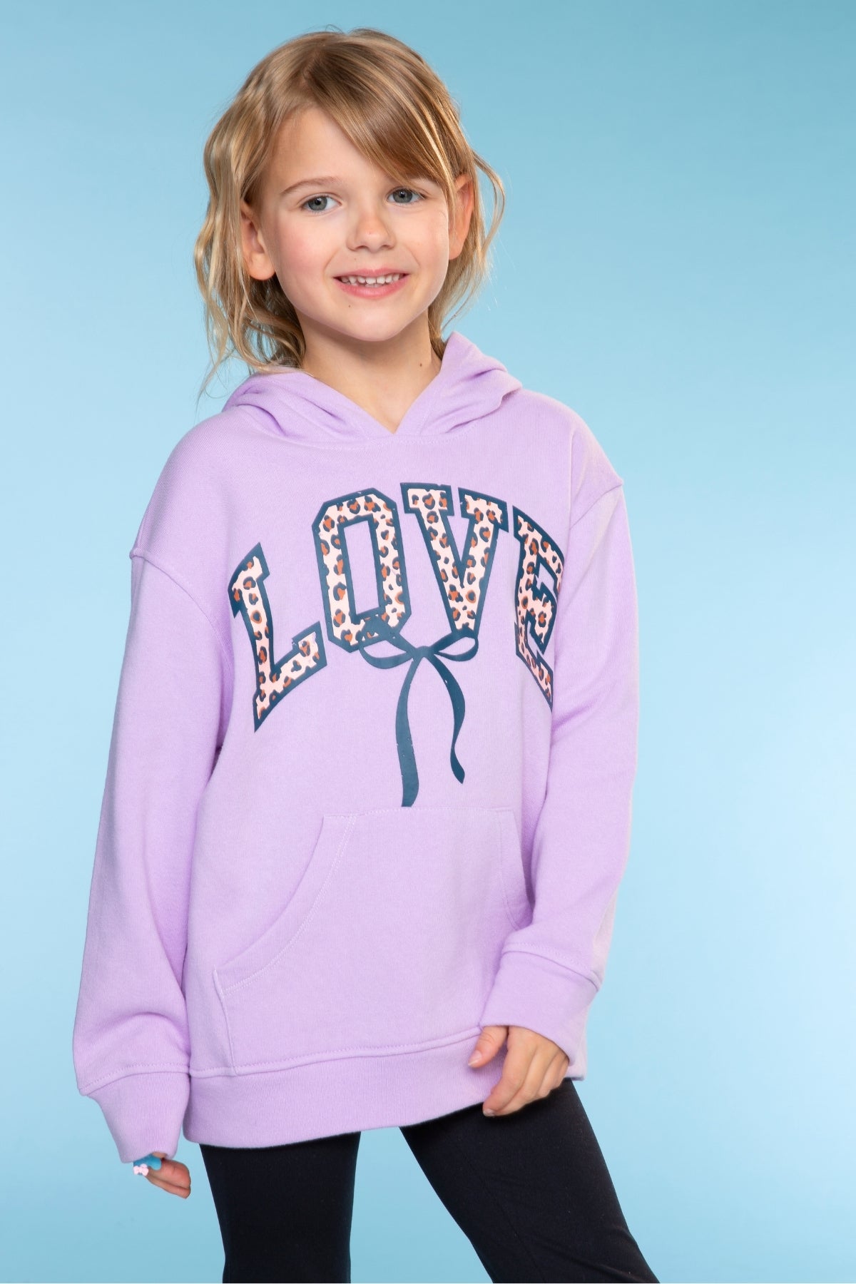 Cotton Soft Oversized Long Sleeve Hoodie - Black Leopard Cherry