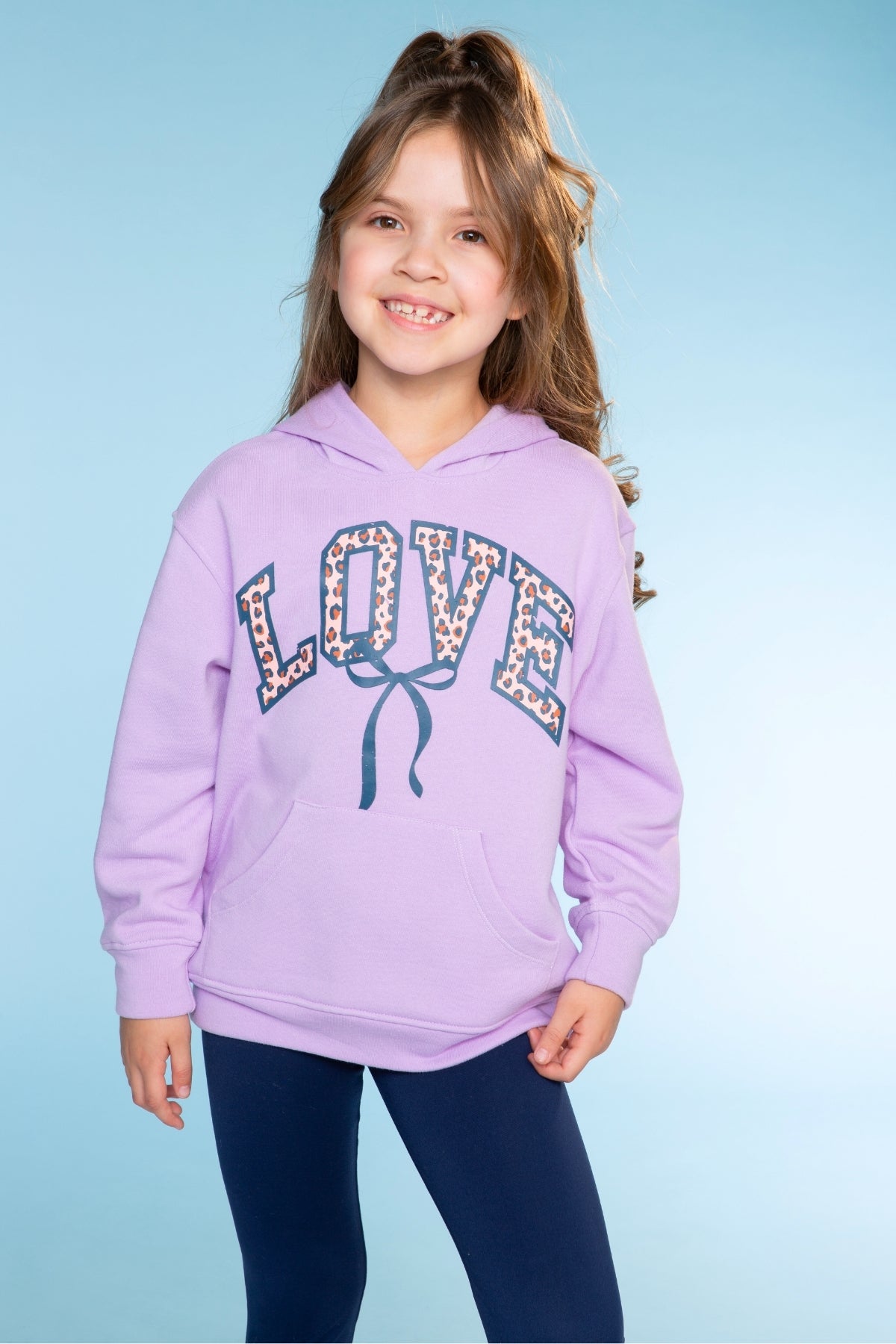 Cotton Soft Oversized Long Sleeve Hoodie - Black Leopard Cherry