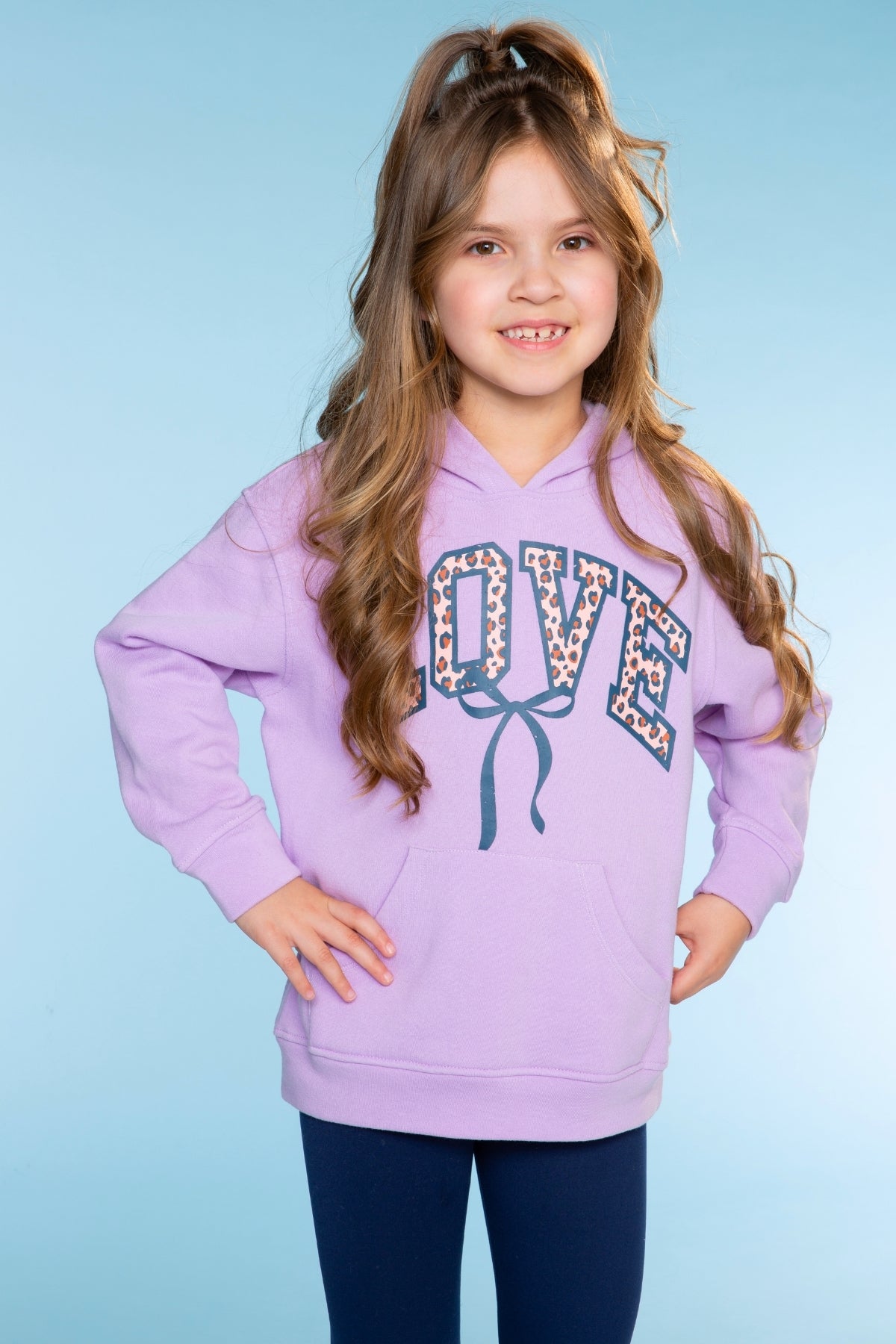 Cotton Soft Oversized Long Sleeve Hoodie - Black Leopard Cherry