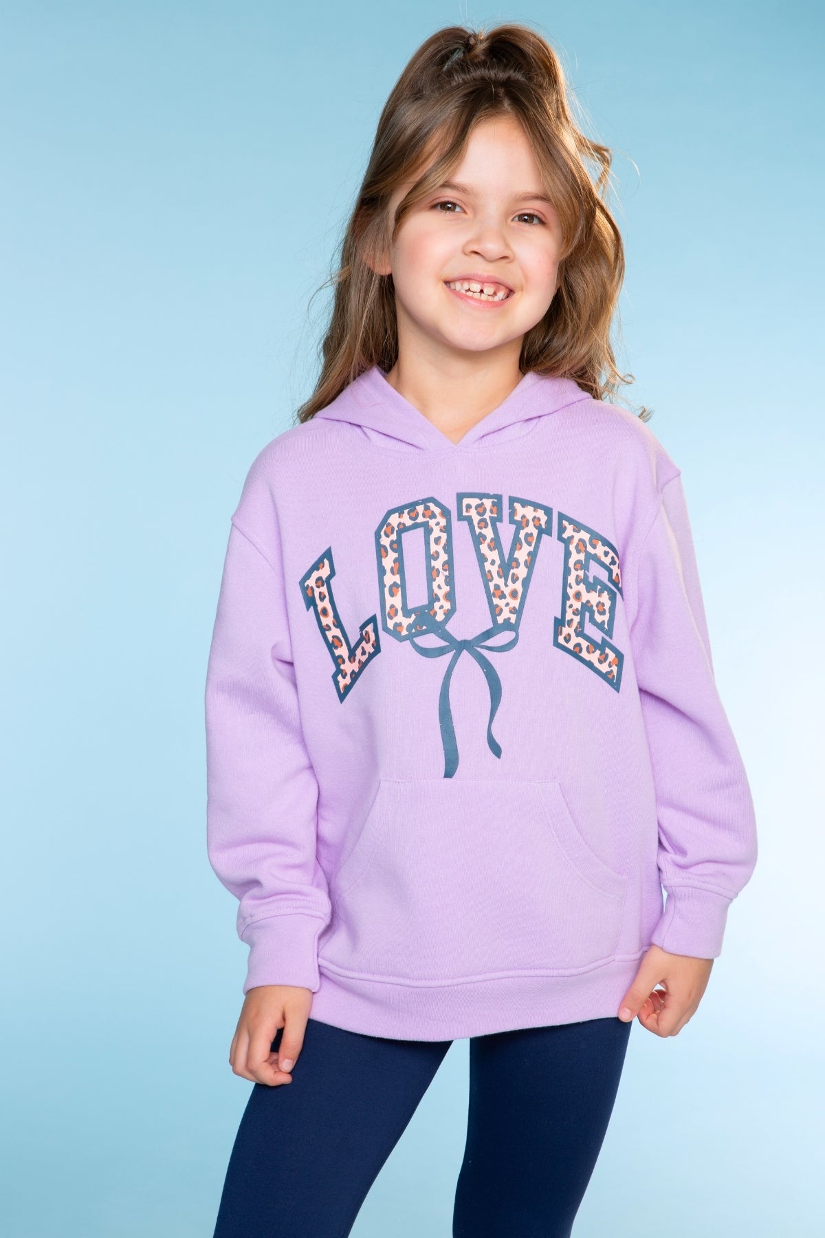 Cotton Soft Oversized Long Sleeve Hoodie - Black Leopard Cherry