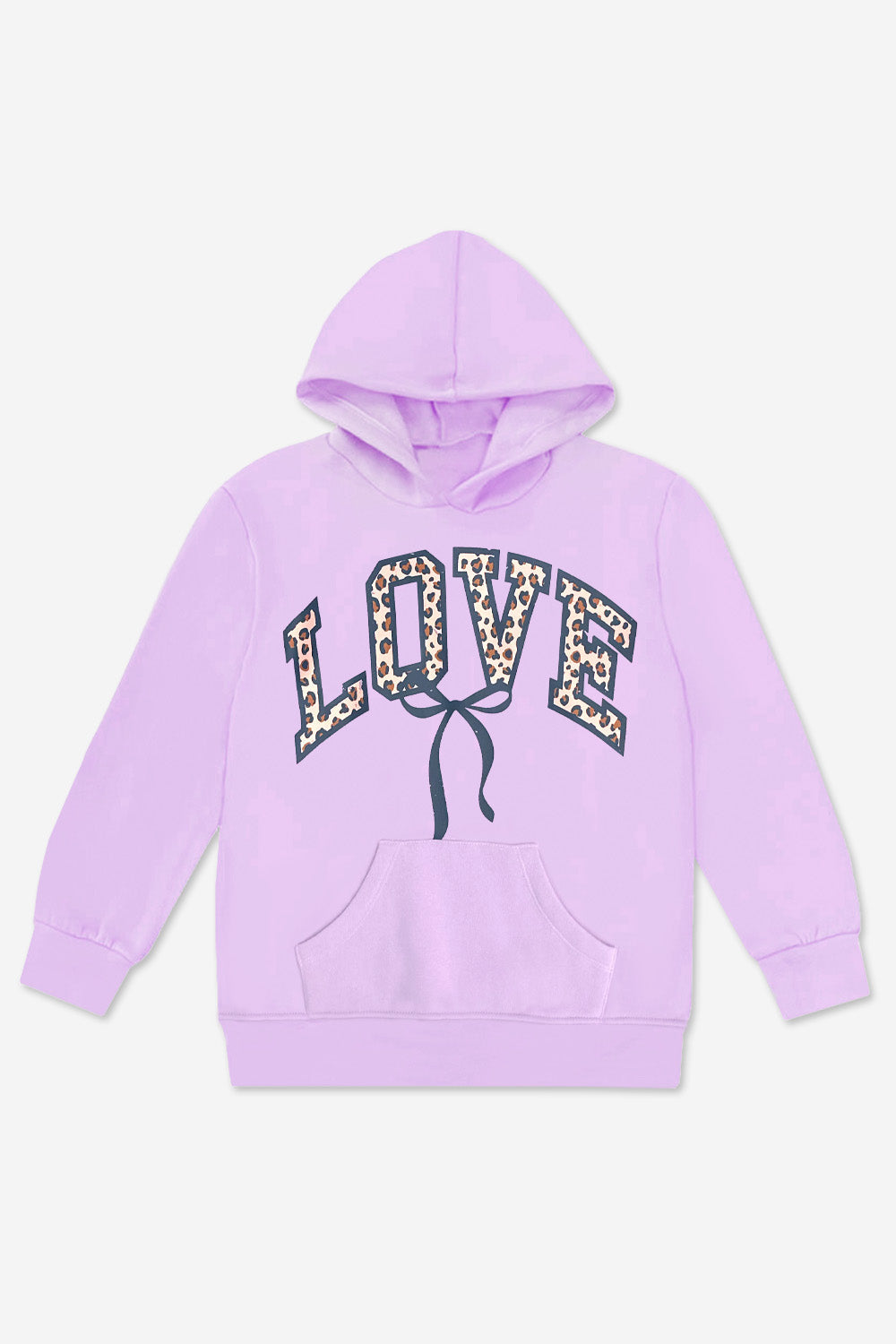 Cotton Soft Oversized Long Sleeve Hoodie - Black Leopard Cherry