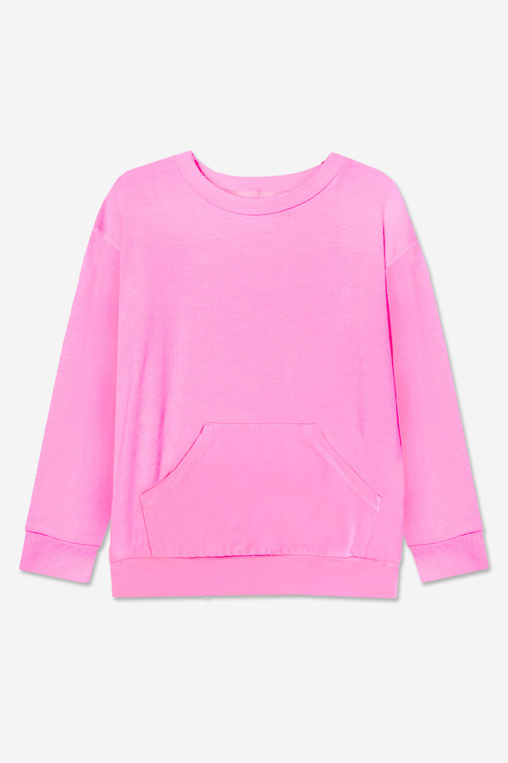Simply Soft Kanga Pocket Crew Top - Lilac Chambray Tie Dye - NEW!