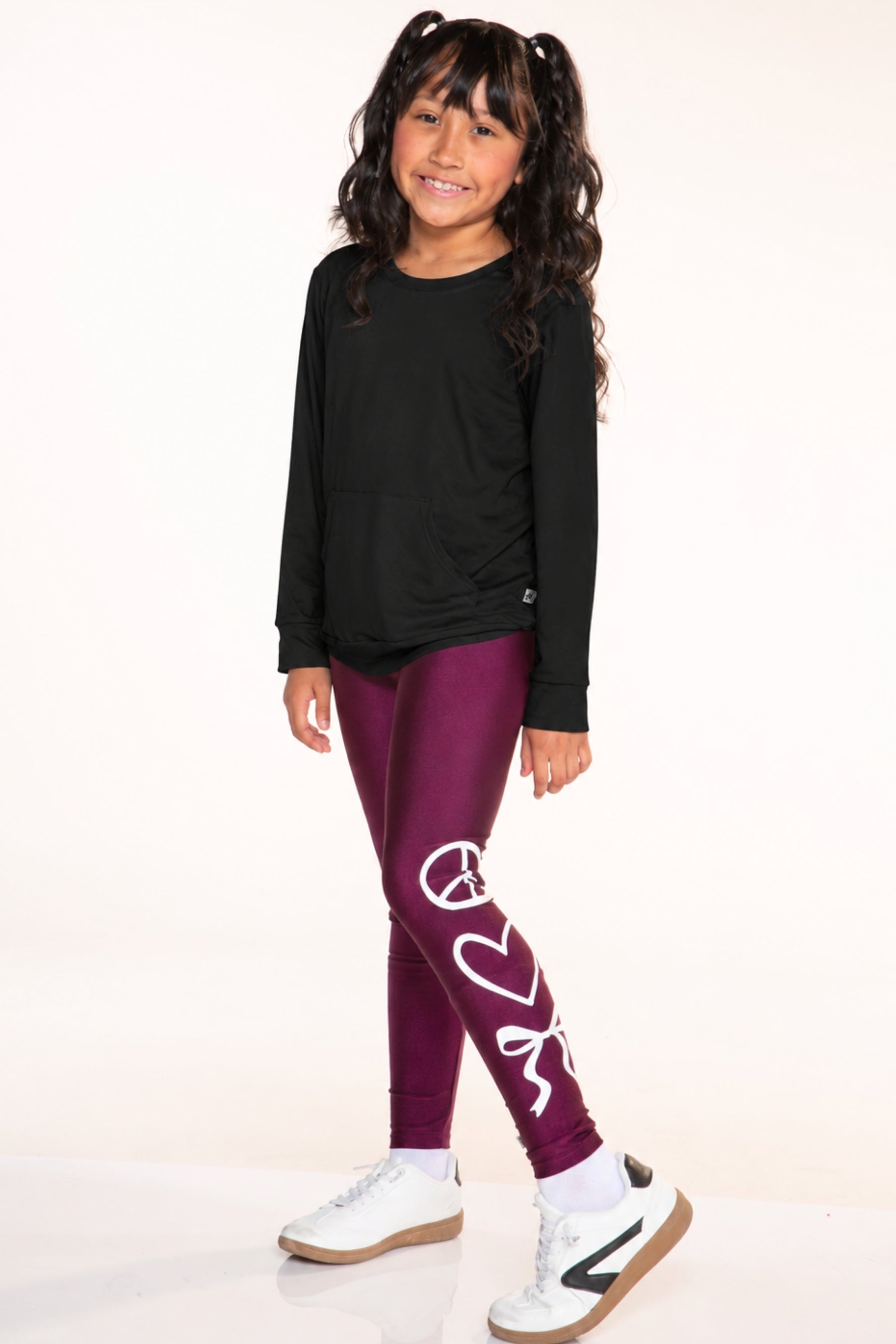 Simply Soft Kanga Pocket Crew Top - Lilac Chambray Tie Dye - NEW!