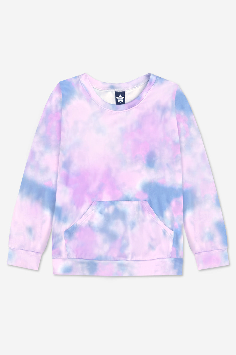 Simply Soft Kanga Pocket Crew Top - Lilac Chambray Tie Dye - NEW!