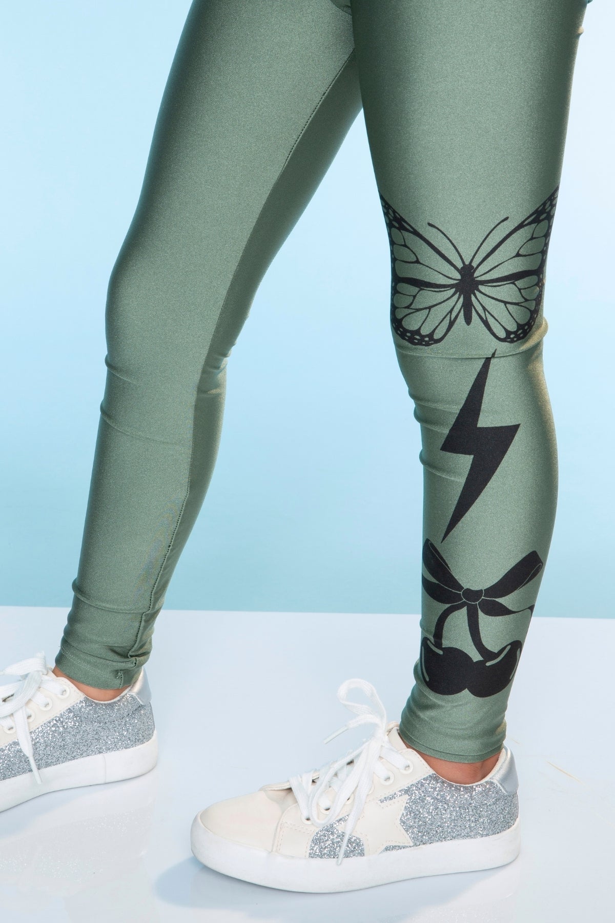 High Shine Long Legging - Black Stars