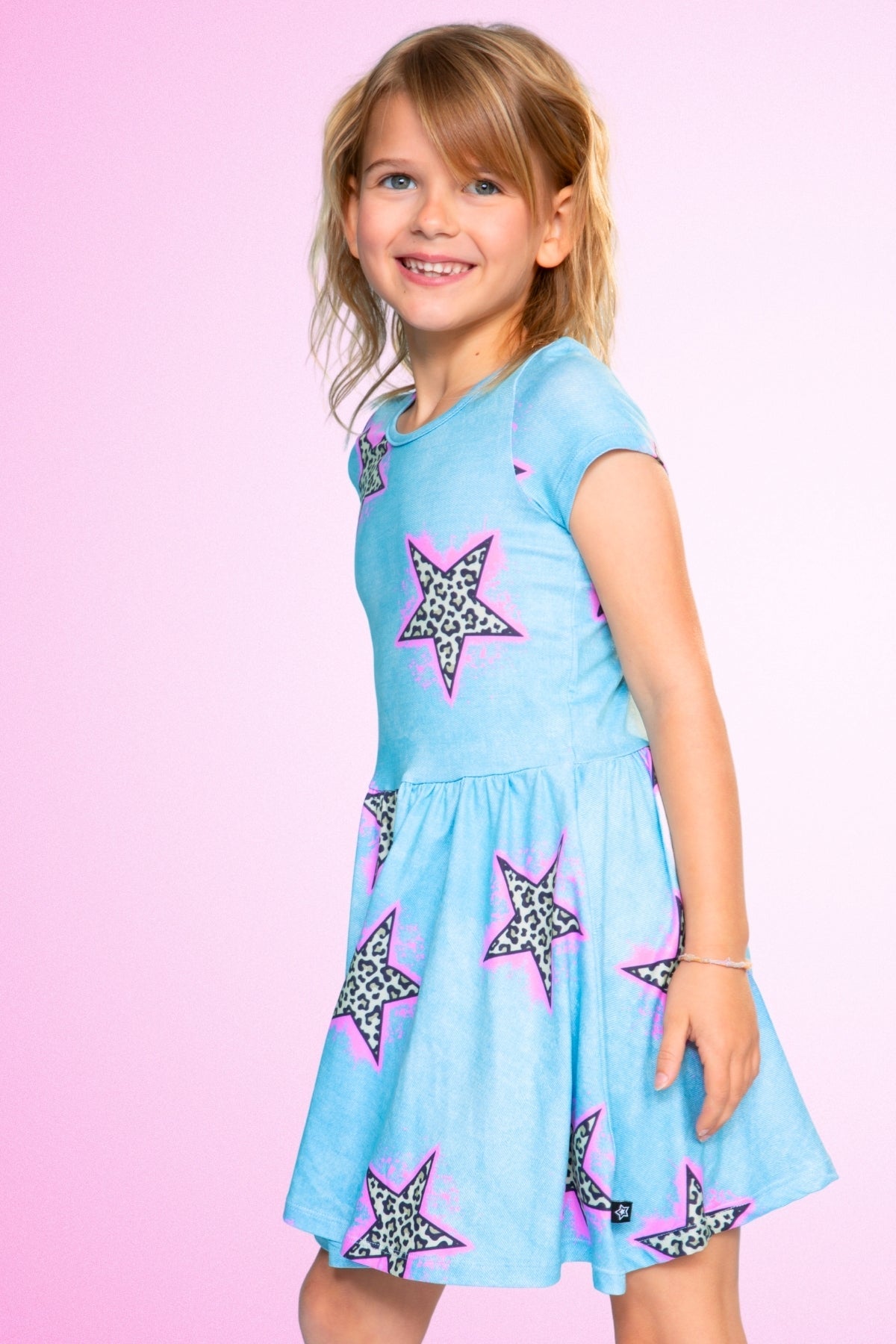 Simply Soft Short Sleeve Be Happy Dress - Tie Dye Rainbow Donuts