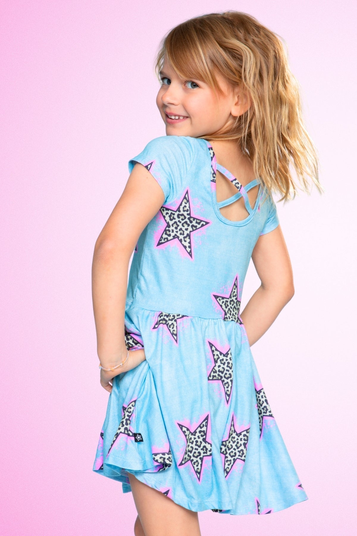 Simply Soft Short Sleeve Be Happy Dress - Tie Dye Rainbow Donuts