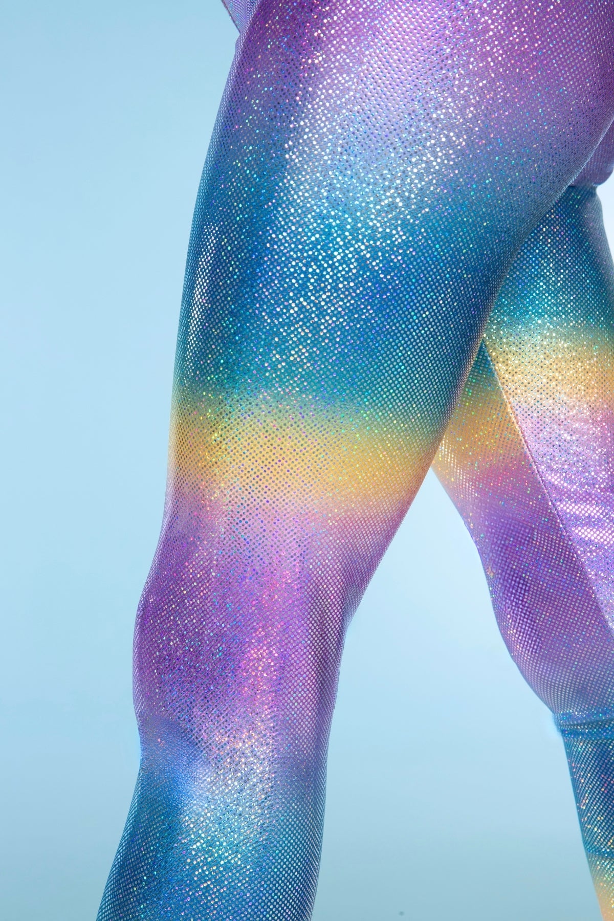 Glitter Foil High Shine Legging - Black Sparkle Rainbow Gummy Bear