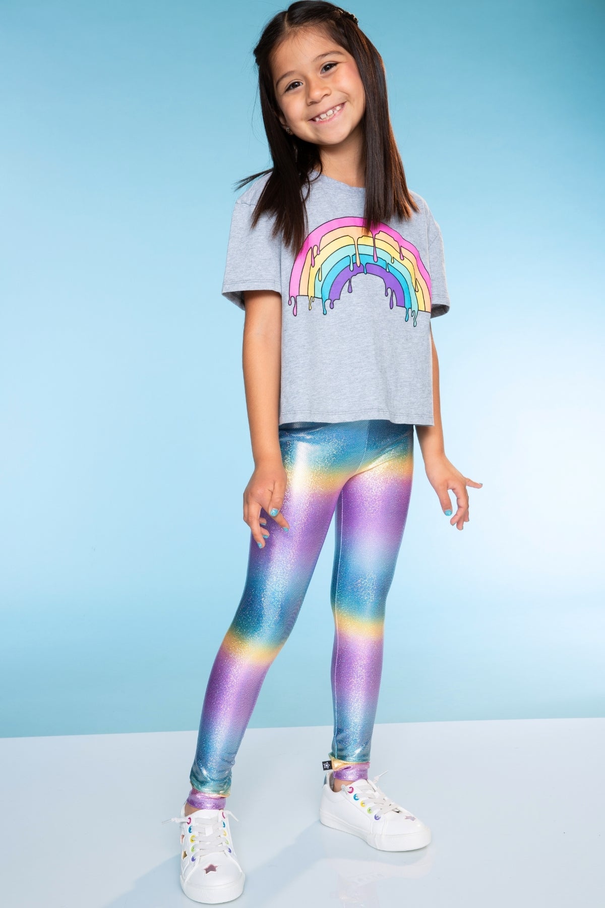 Glitter Foil High Shine Legging - Black Sparkle Rainbow Gummy Bear