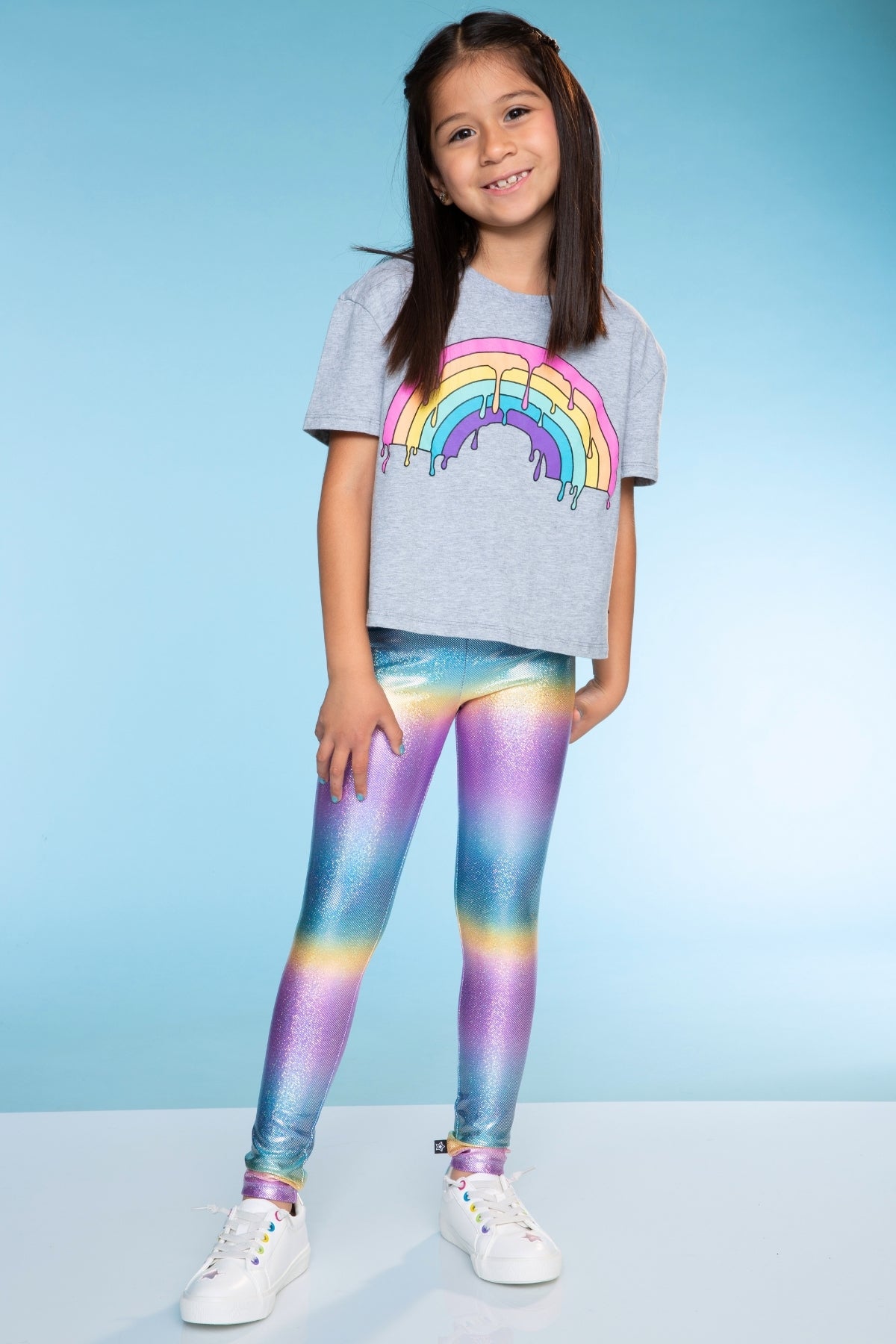 Glitter Foil High Shine Legging - Black Sparkle Rainbow Gummy Bear