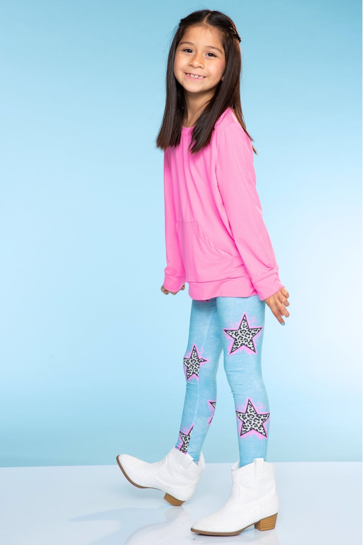 Simply Soft Long Legging - Denim Butterfly