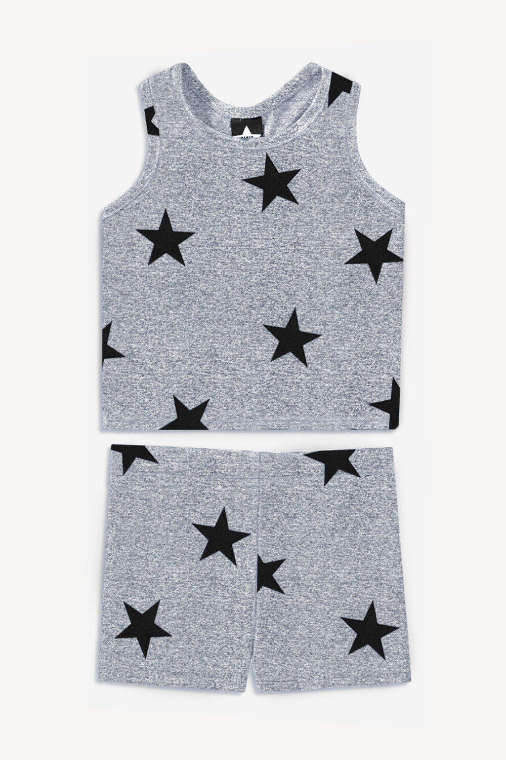 Simply Soft Luxe Cropped Racerback Tank & Tumble Short - Light Blue Smile Star