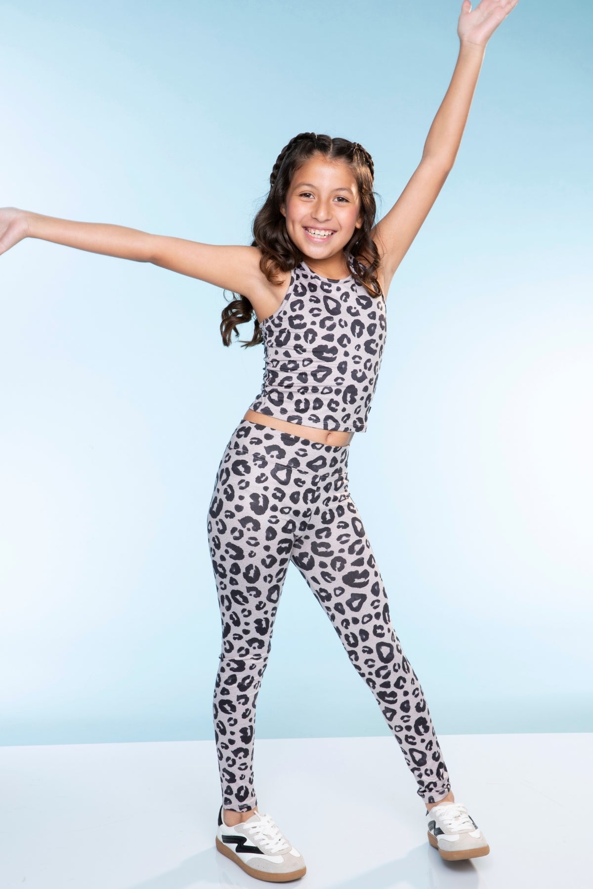 Simply Soft Luxe Cropped Racerback Tank & Tumble Short - Light Blue Smile Star