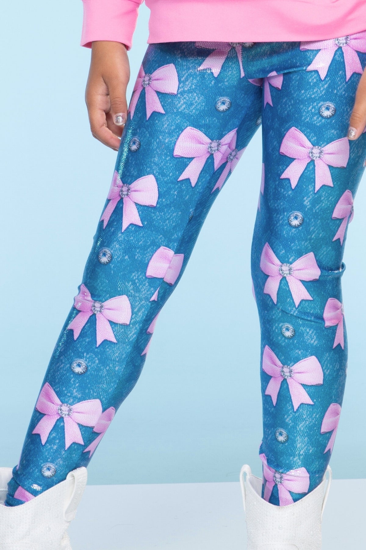 Glitter Foil High Shine Legging - Black Sparkle Rainbow Gummy Bear