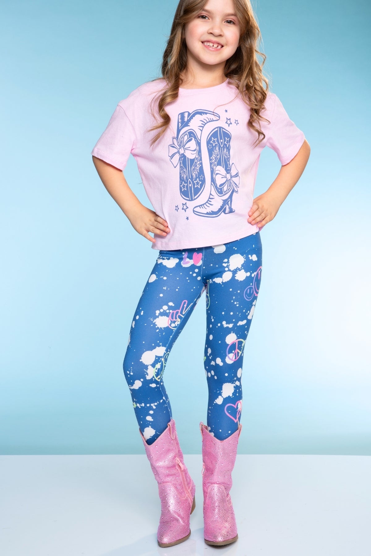 Simply Soft Long Legging - Denim Butterfly