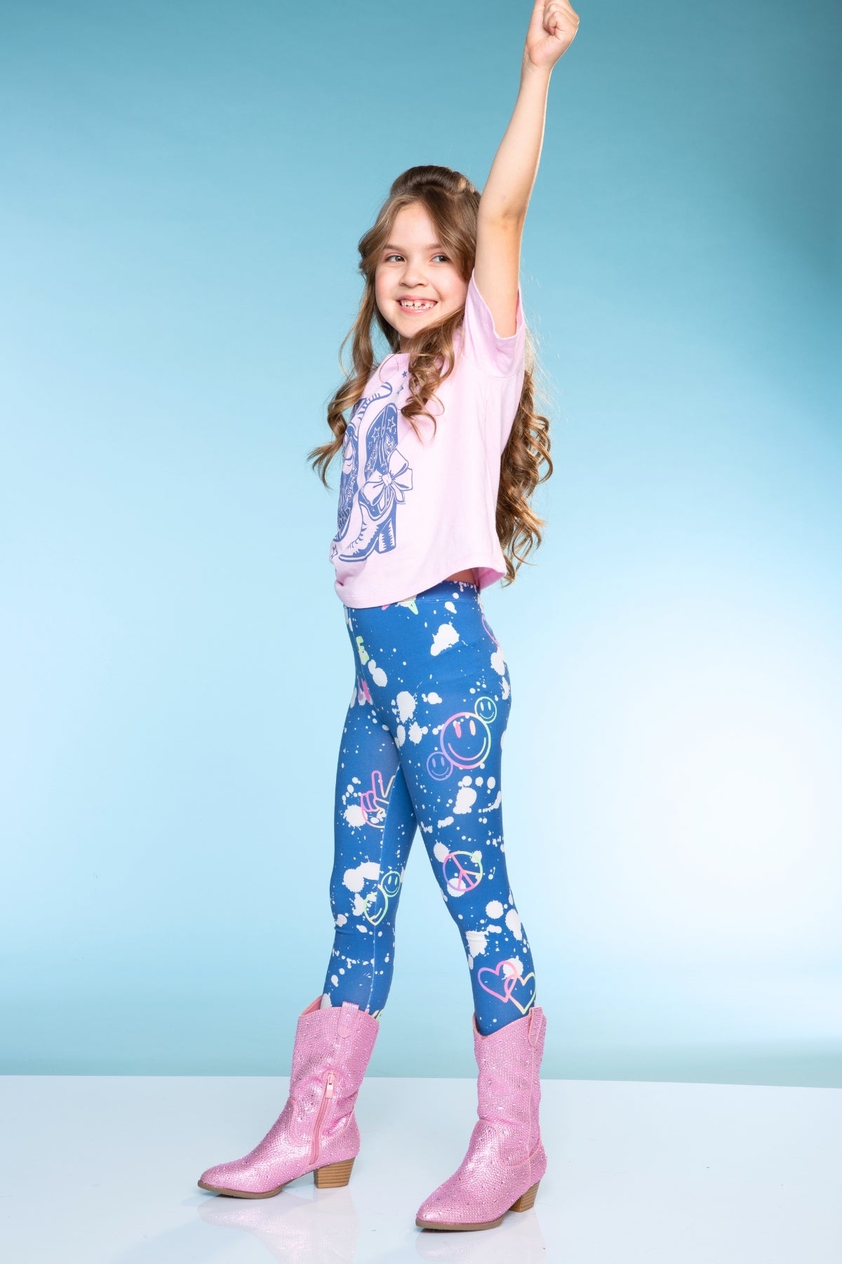 Simply Soft Long Legging - Purple Graffiti Rainbow