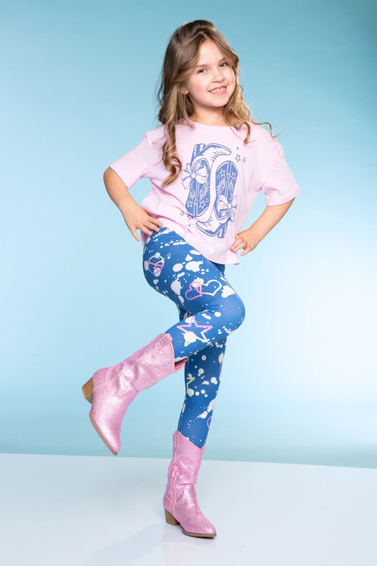 Simply Soft Long Legging - Denim Butterfly