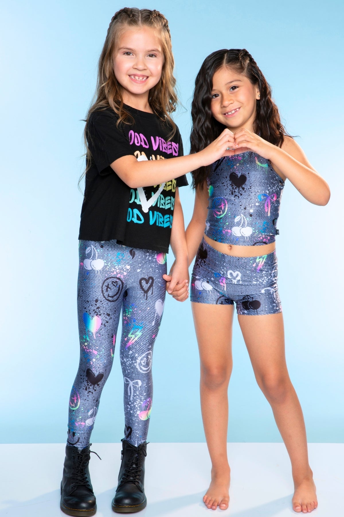 High Shine Long Legging - Black Stars
