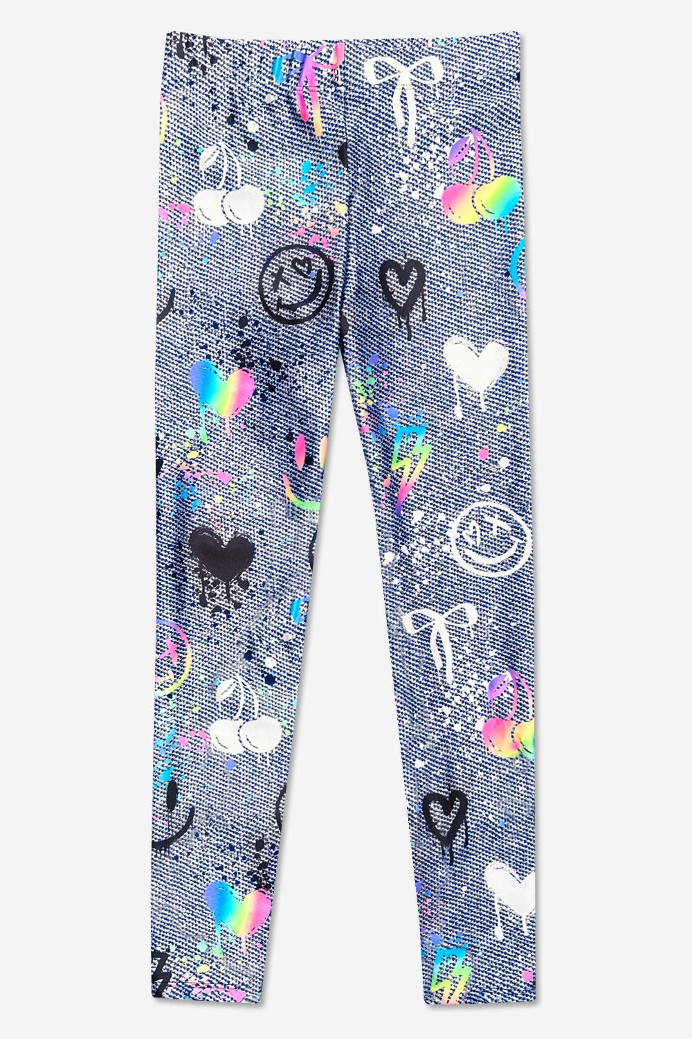 High Shine Long Legging - Black Stars