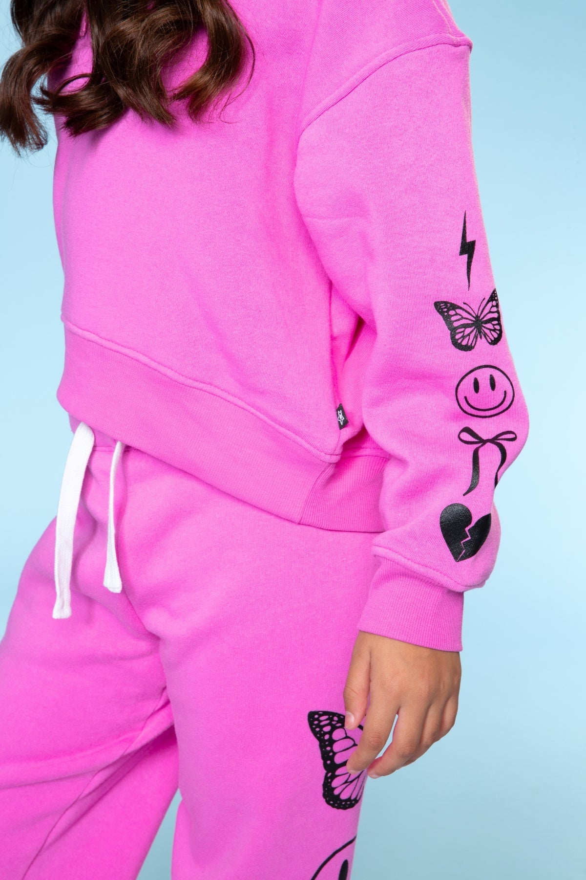 Cotton Soft French Terry Everyday Hoodie - Hot Pink Elements