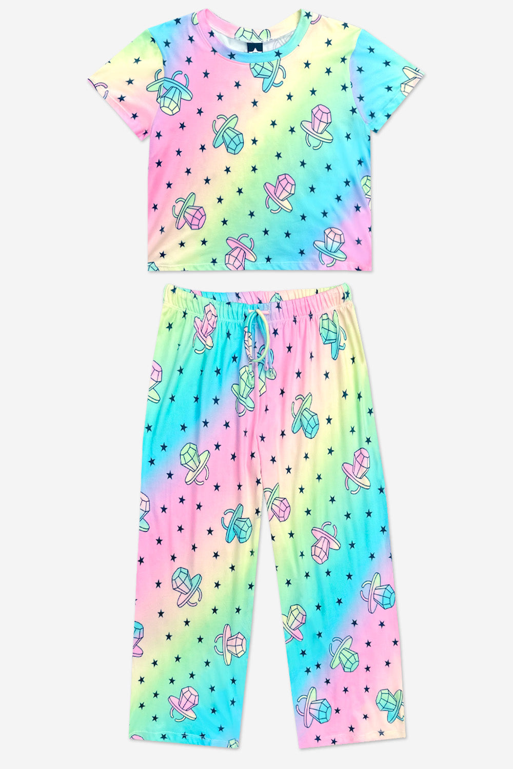 Simply Soft Easy Tee & Karate Pant - Dusty Pink Sticker Emojis