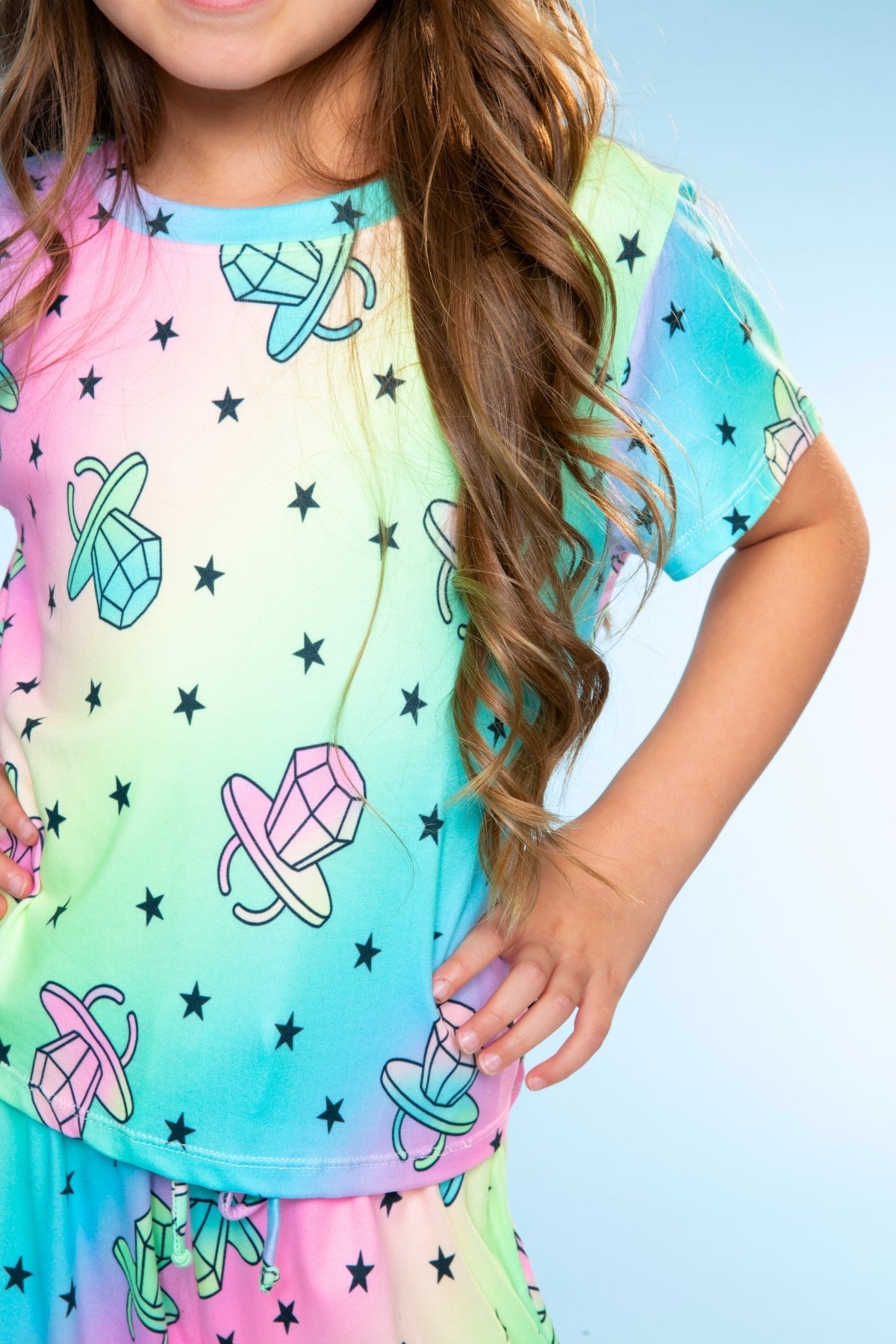 Simply Soft Easy Tee & Karate Pant - Dusty Pink Sticker Emojis