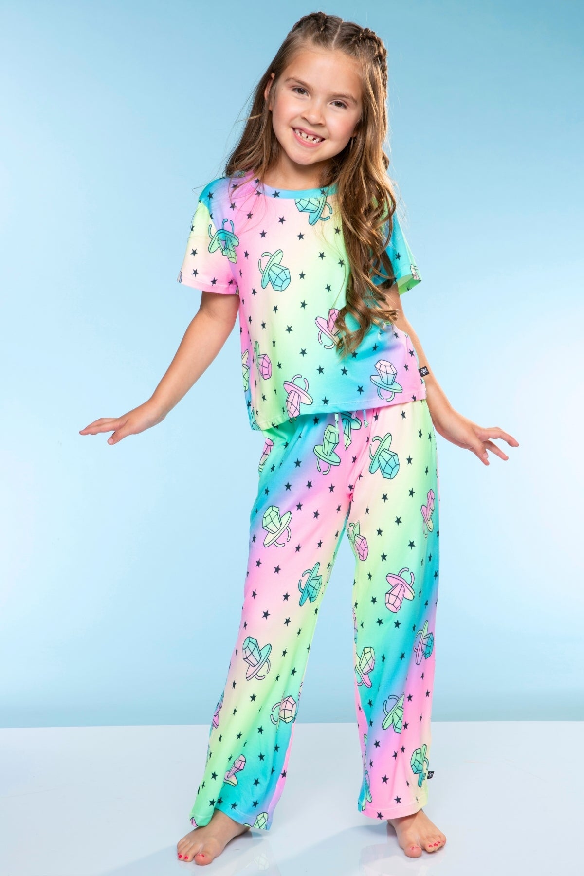 Simply Soft Easy Tee & Karate Pant - Dusty Pink Sticker Emojis