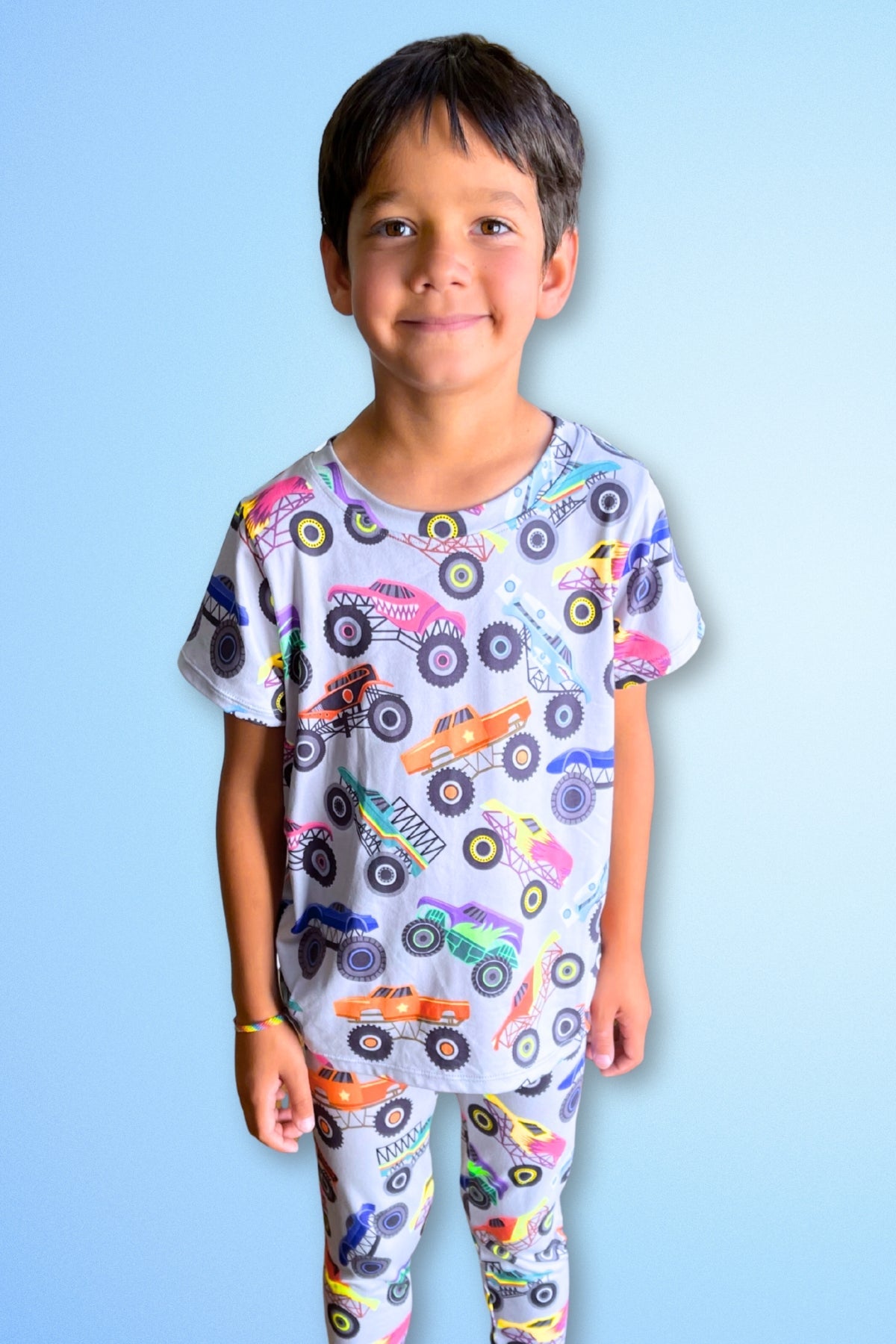 Simply Soft Short Sleeve Tee & Slim Lounge Bottom - Pink Rainbows